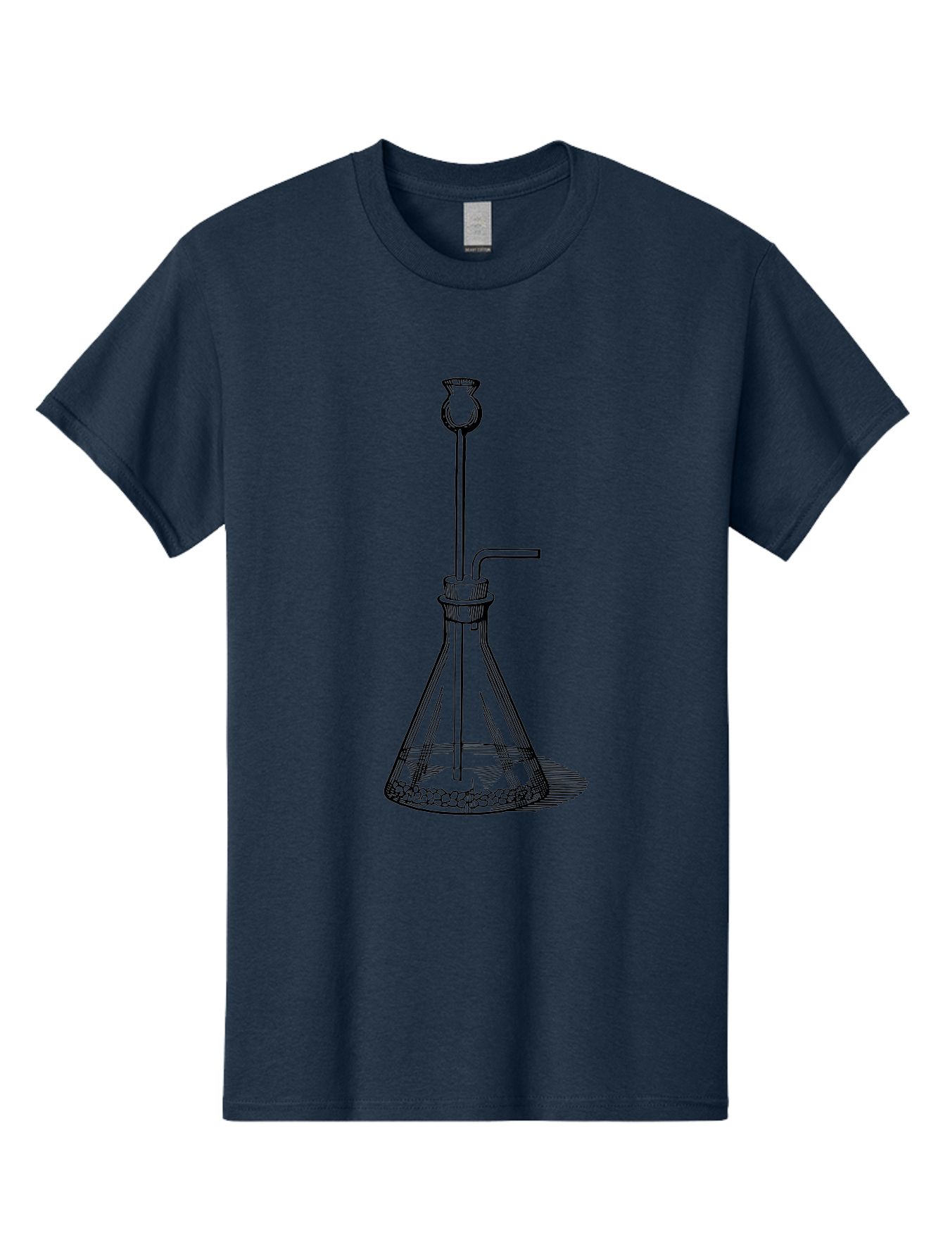 Glass-Flask Men'S Graphic Tee, 100% Cotton, Comfortable Casual Summer Wear, Machine Washable, Laboratory Equipment, Chemistry Setup, Gas Generation, Kipp'S Apparatus, Scientific Instrument, Chemistry Lab, Experimental Setup, Chemical Reaction Aad606