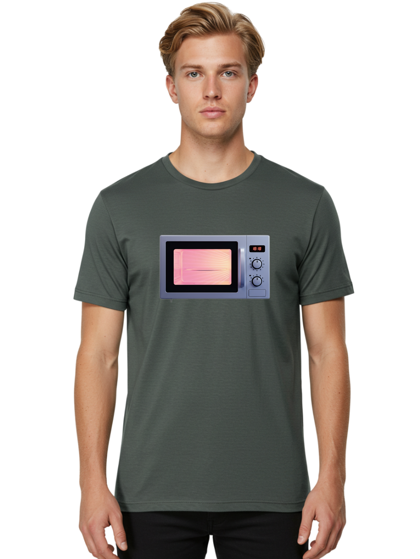 18-18-Microwave Men'S Graphic Tee, 100% Cotton, Comfortable Casual Summer Wear, Machine Washable, Vintage Camera, Old Camera, Antique Camera, Black Camera, Classic Photography, Photography Equipment, Nostalgic Device, Film Camera, Camera Art Bao017