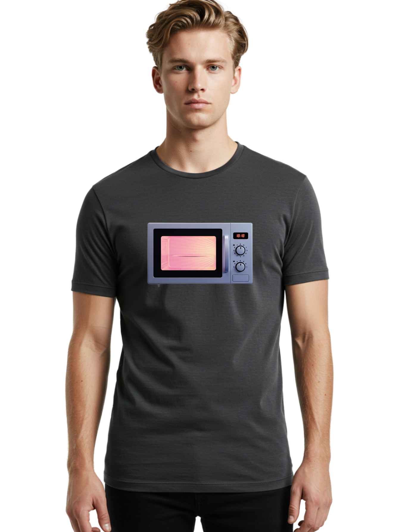 18-18-Microwave Men'S Graphic Tee, 100% Cotton, Comfortable Casual Summer Wear, Machine Washable, Vintage Camera, Old Camera, Antique Camera, Black Camera, Classic Photography, Photography Equipment, Nostalgic Device, Film Camera, Camera Art Bao017