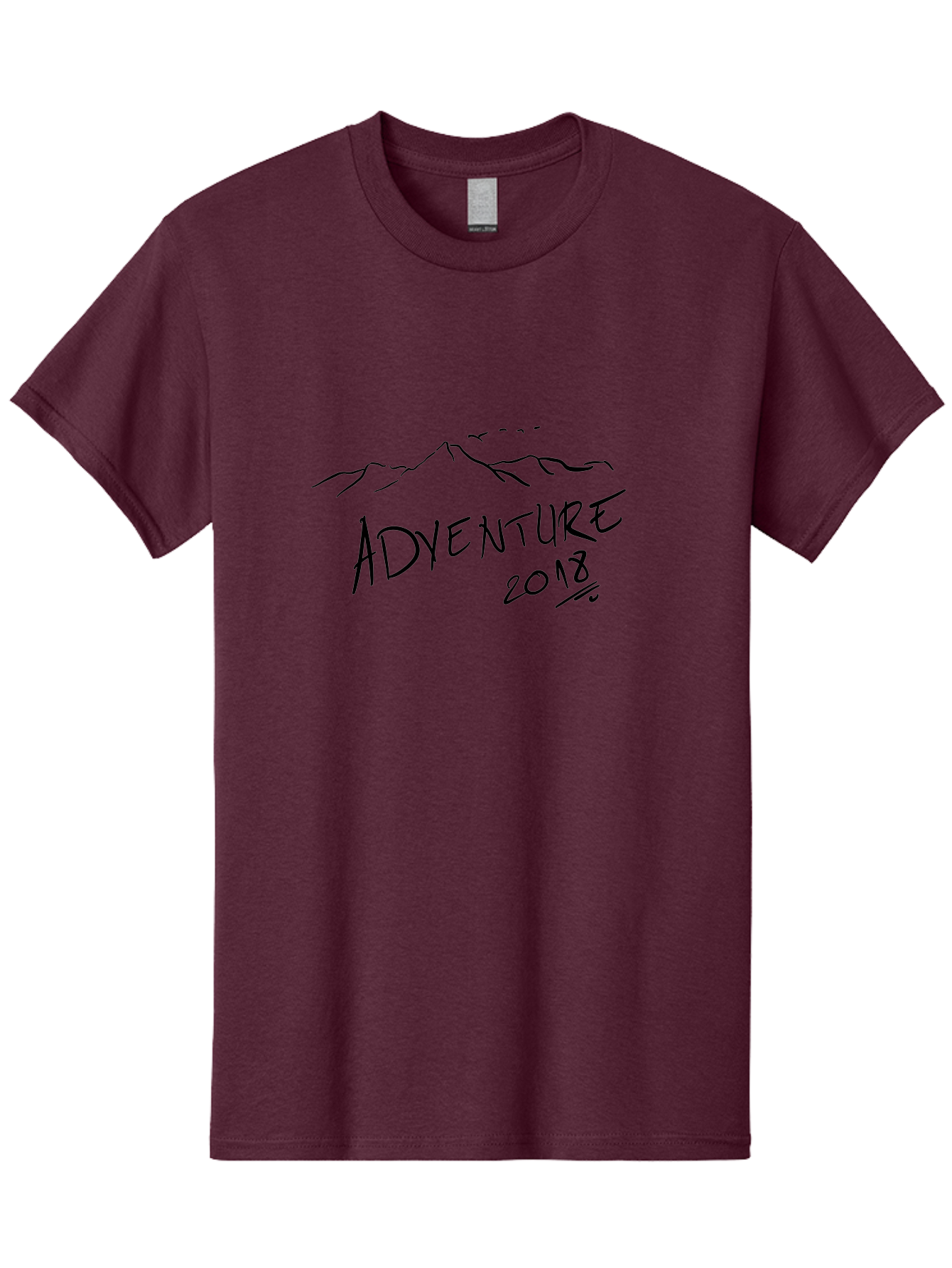 Adventure-2018 Men'S Graphic Tee, 100% Cotton, Comfortable Casual Summer Wear, Machine Washable, Adventure Travel, Outdoor Exploration, Mountain Landscape, Adventure Seeking, Wanderlust, 2018, Exploration Theme, Journey, Travel Inspiration, -  Aaa000