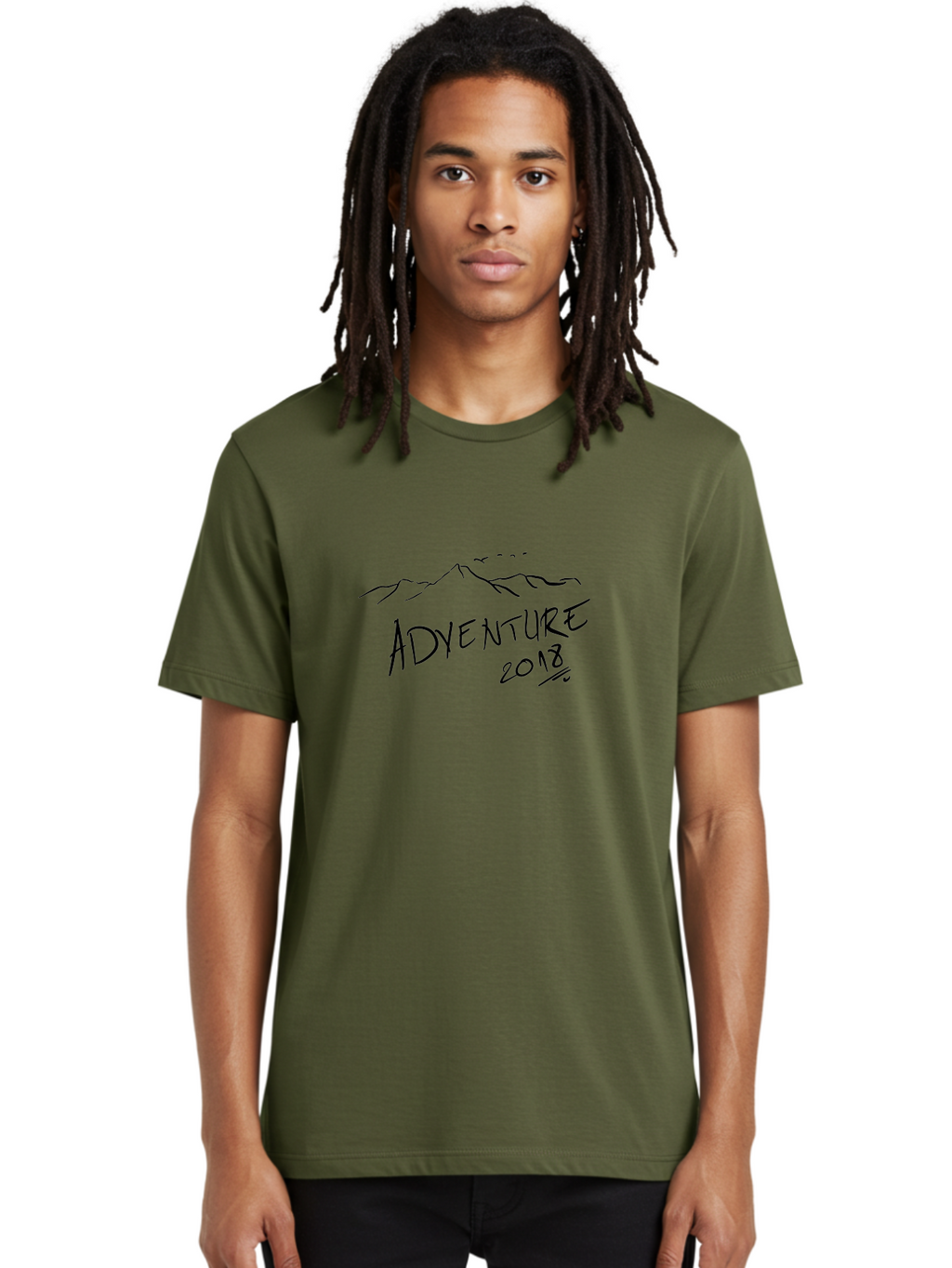 Adventure-2018 Men'S Graphic Tee, 100% Cotton, Comfortable Casual Summer Wear, Machine Washable, Adventure Travel, Outdoor Exploration, Mountain Landscape, Adventure Seeking, Wanderlust, 2018, Exploration Theme, Journey, Travel Inspiration, -  Aaa000