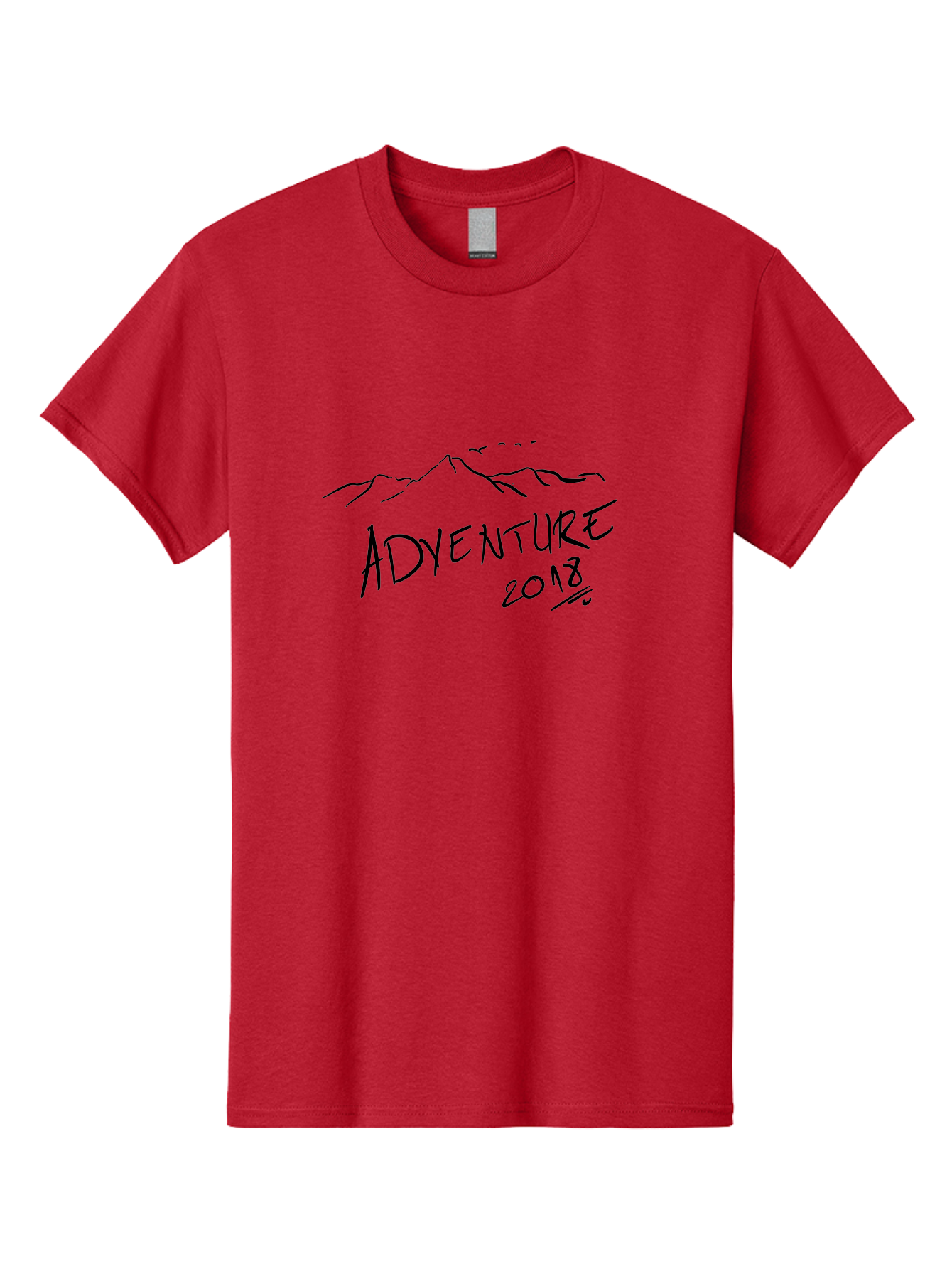 Adventure-2018 Men'S Graphic Tee, 100% Cotton, Comfortable Casual Summer Wear, Machine Washable, Adventure Travel, Outdoor Exploration, Mountain Landscape, Adventure Seeking, Wanderlust, 2018, Exploration Theme, Journey, Travel Inspiration, -  Aaa000