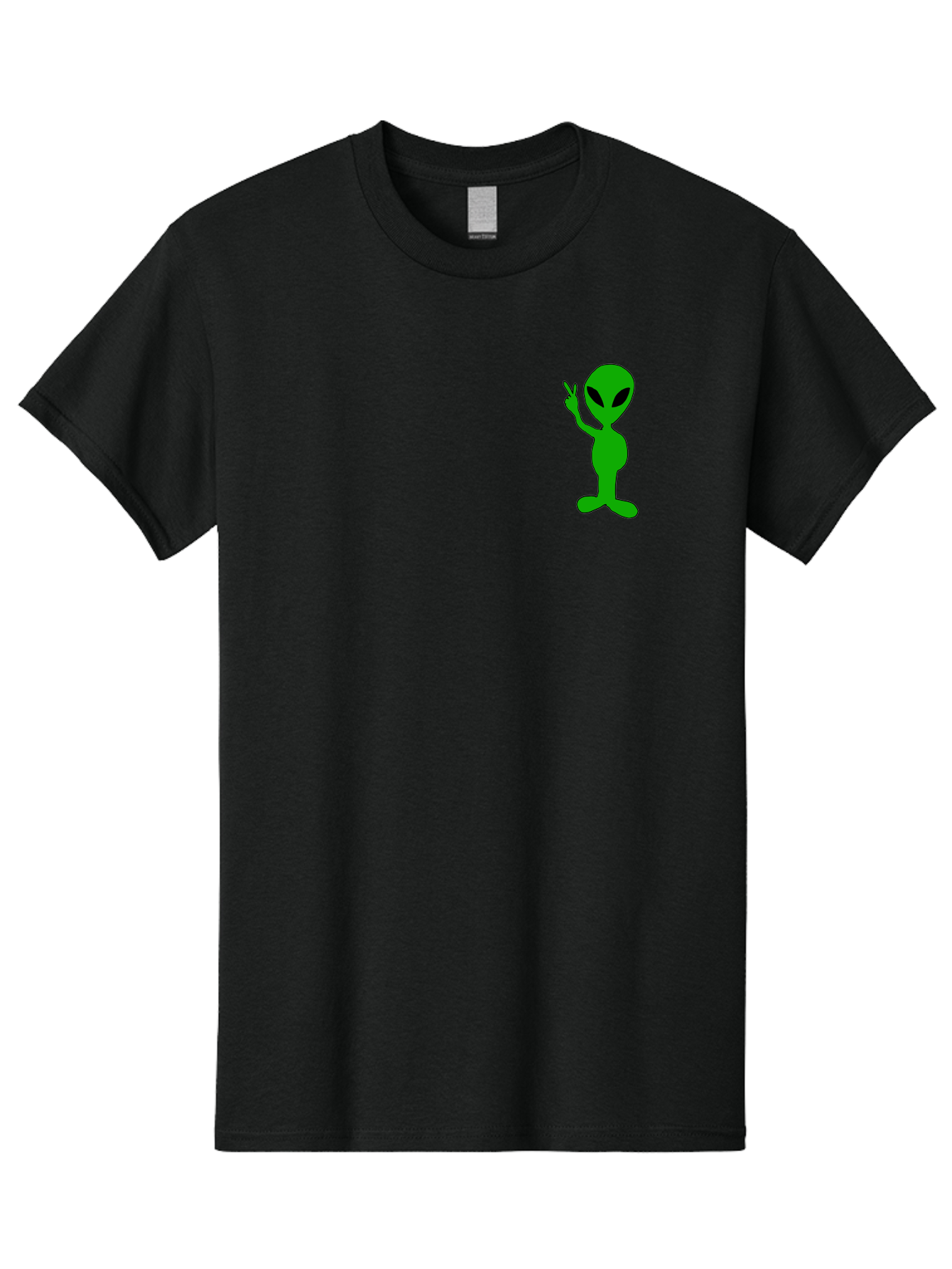 Alien Men'S Graphic Tee, 100% Cotton, Comfortable Casual Summer Wear, Machine Washable, Cartoon Alien, Science Fiction Character, Extraterrestrial Being, Funny Alien, Alien Waving, Pop Culture Icon, Alien Illustration, Humorous Design, -  Aaa004