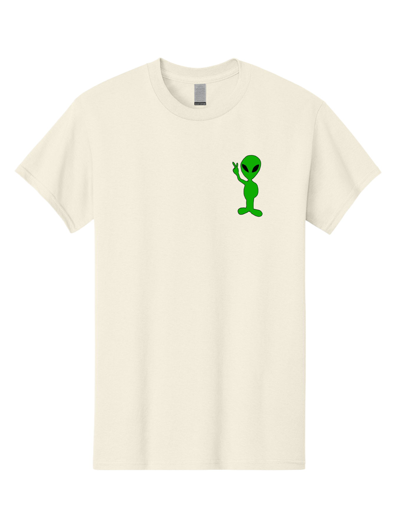 Alien Men'S Graphic Tee, 100% Cotton, Comfortable Casual Summer Wear, Machine Washable, Cartoon Alien, Science Fiction Character, Extraterrestrial Being, Funny Alien, Alien Waving, Pop Culture Icon, Alien Illustration, Humorous Design, -  Aaa004