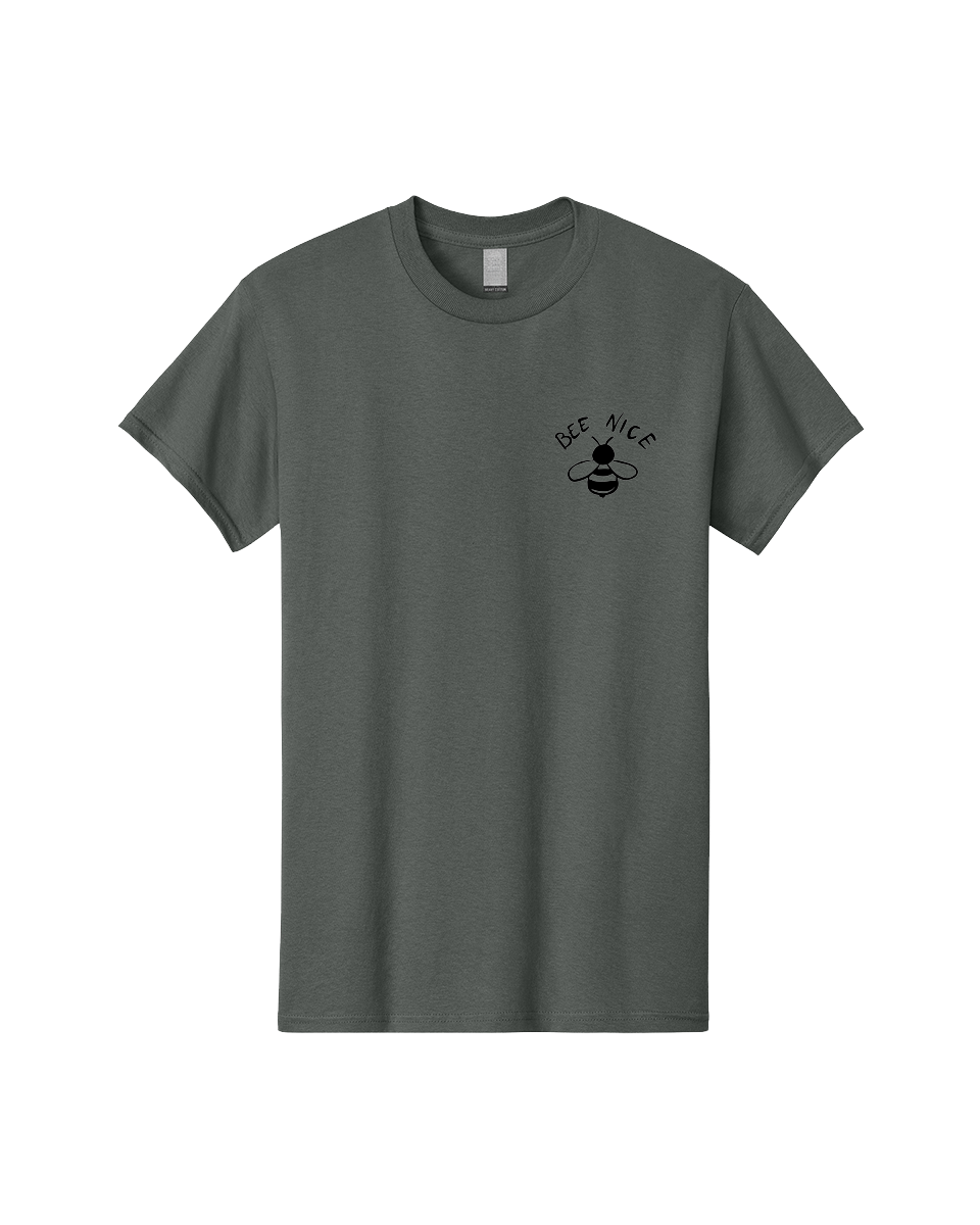 Bee-Nice Men'S Graphic Tee, 100% Cotton, Comfortable Casual Summer Wear, Machine Washable, Bee Illustration, Black And White Bee, Cute Bee, Bee Design, Honey Bee, Kindness Message, Positive Vibes, Bee Graphic, Bee Logo, Inspirational Quote -  Aaa010