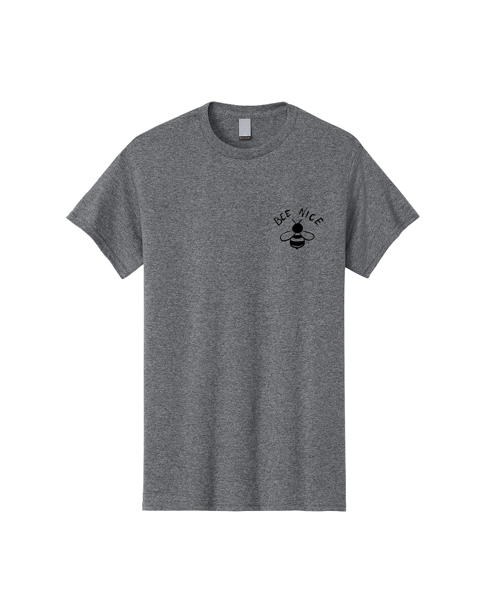 Bee-Nice Men'S Graphic Tee, 100% Cotton, Comfortable Casual Summer Wear, Machine Washable, Bee Illustration, Black And White Bee, Cute Bee, Bee Design, Honey Bee, Kindness Message, Positive Vibes, Bee Graphic, Bee Logo, Inspirational Quote -  Aaa010