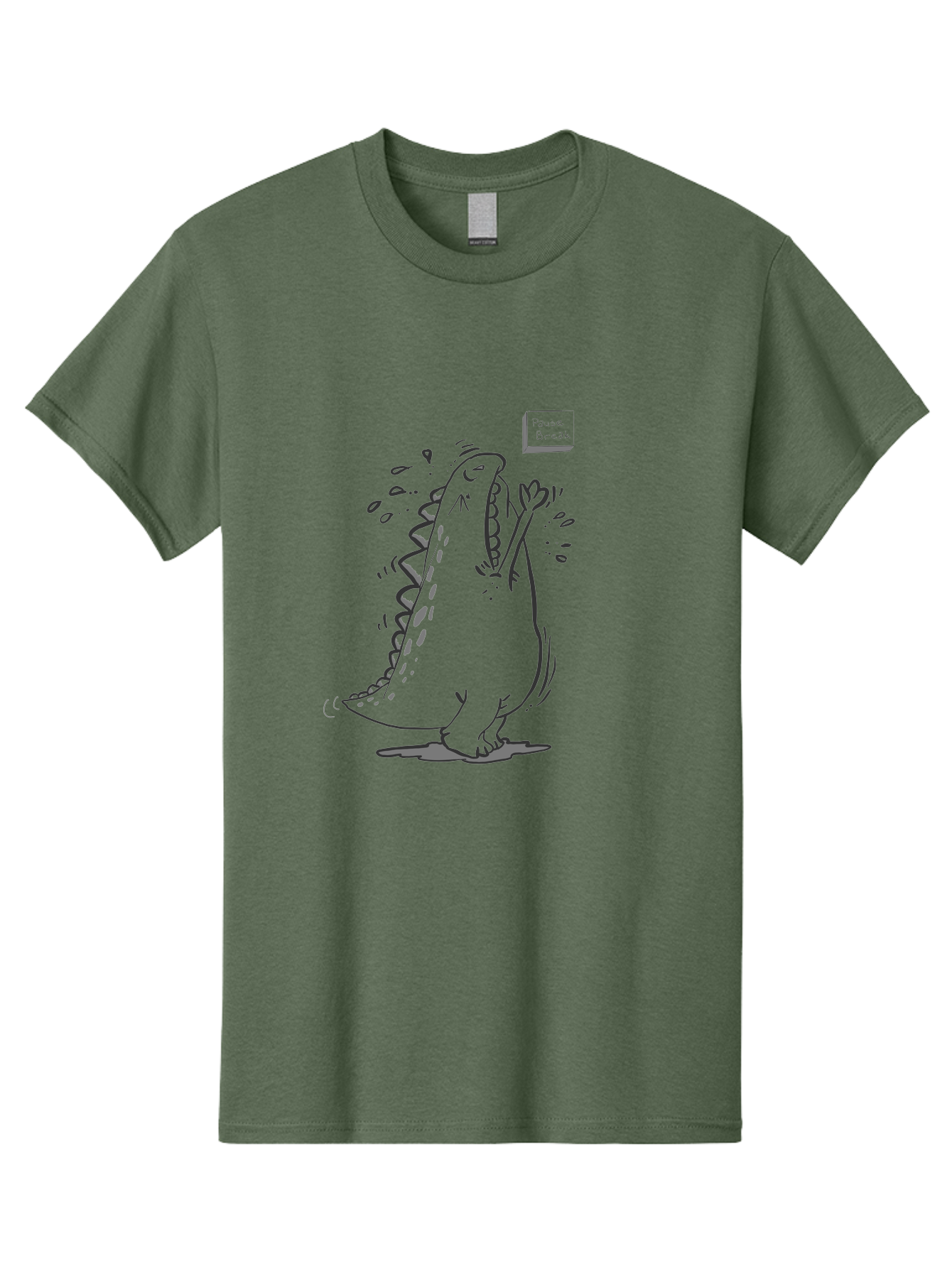 Black-Dog-Eats Men'S Graphic Tee, 100% Cotton, Comfortable Casual Summer Wear, Machine Washable, Cartoon Dinosaur, Singing Or Screaming, Music Or Sound Effects, Dynamic Pose, Stylized Illustration, Graphic Design, Humorous Art, -  Aaa014