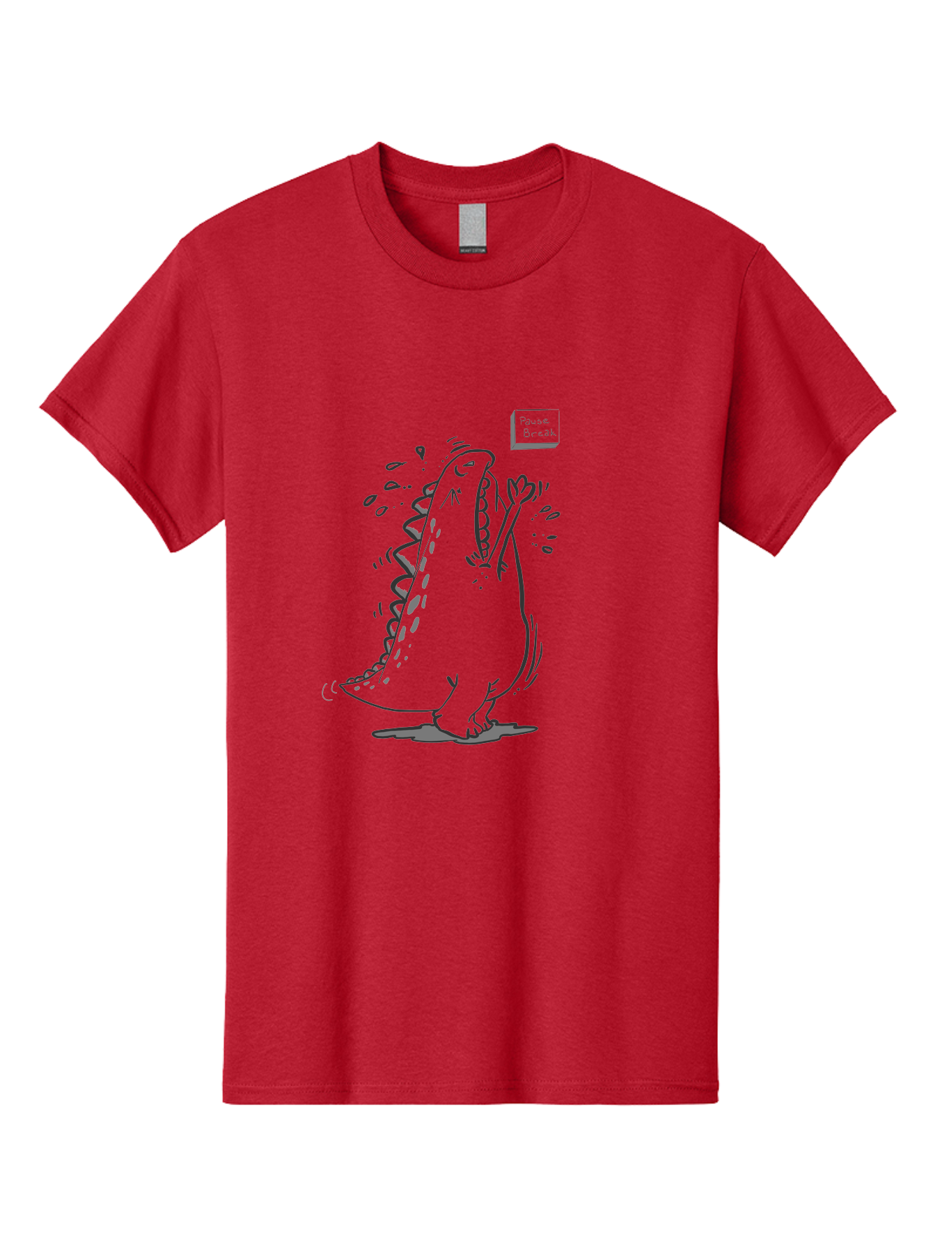 Black-Dog-Eats Men'S Graphic Tee, 100% Cotton, Comfortable Casual Summer Wear, Machine Washable, Cartoon Dinosaur, Singing Or Screaming, Music Or Sound Effects, Dynamic Pose, Stylized Illustration, Graphic Design, Humorous Art, -  Aaa014