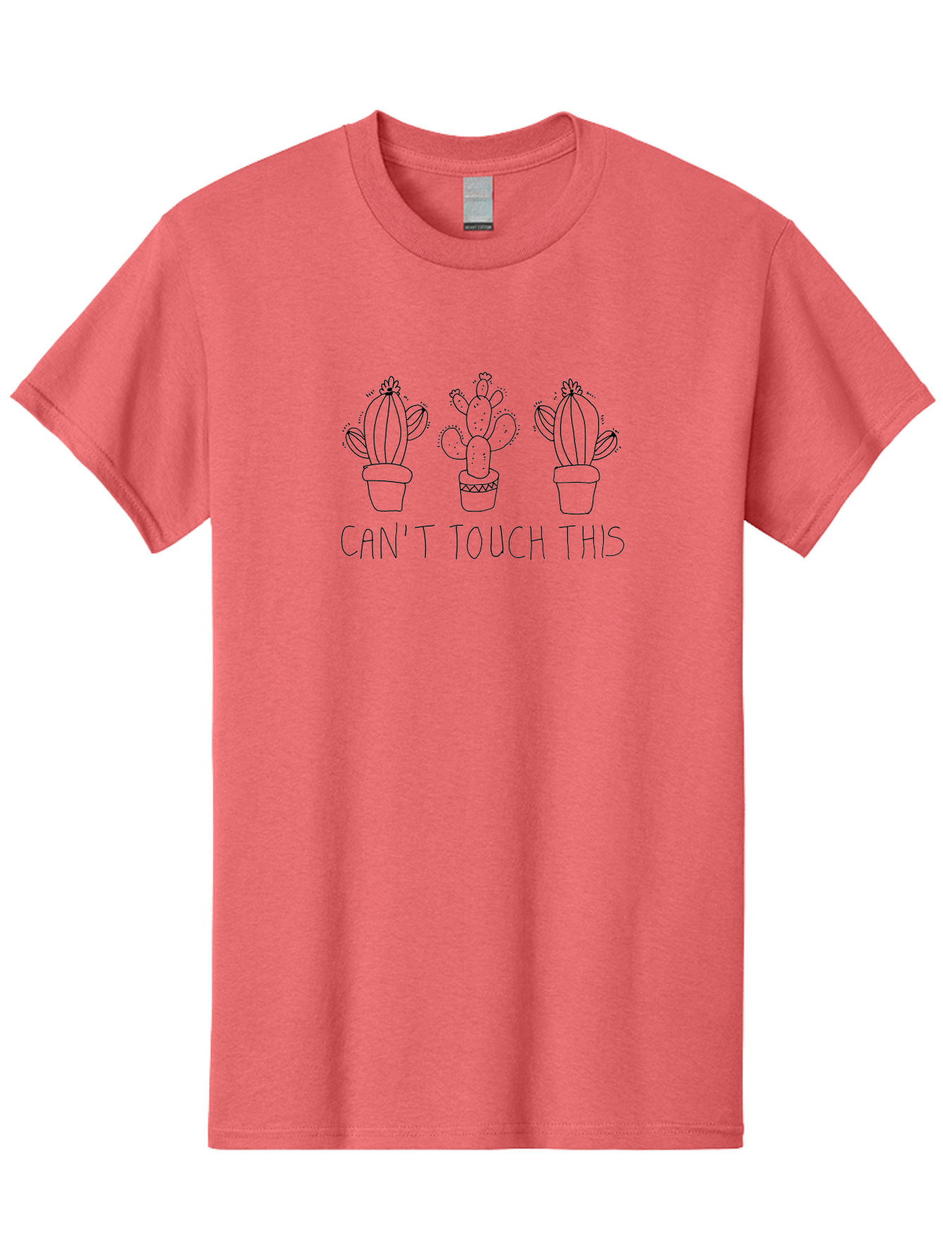 Can-T-Touch-This-Cacti Men'S Graphic Tee, 100% Cotton, Comfortable Casual Summer Wear, Machine Washable, Cacti In Pots, Prickly Plants, Humorous Quote, Playful Typography, Funny Garden, Cactus Puns, Sassy Plants -  Aaa017