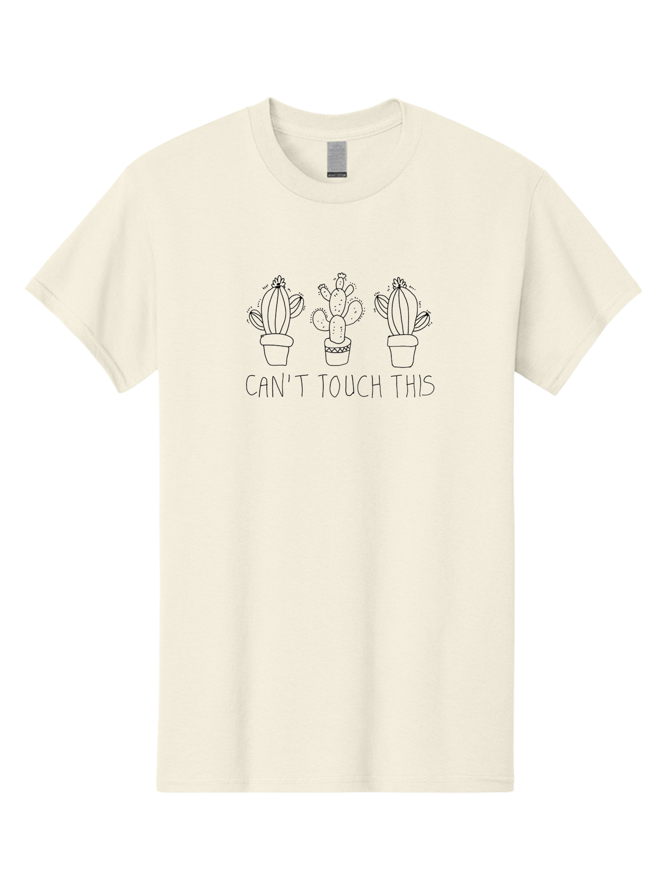 Can-T-Touch-This-Cacti Men'S Graphic Tee, 100% Cotton, Comfortable Casual Summer Wear, Machine Washable, Cacti In Pots, Prickly Plants, Humorous Quote, Playful Typography, Funny Garden, Cactus Puns, Sassy Plants -  Aaa017