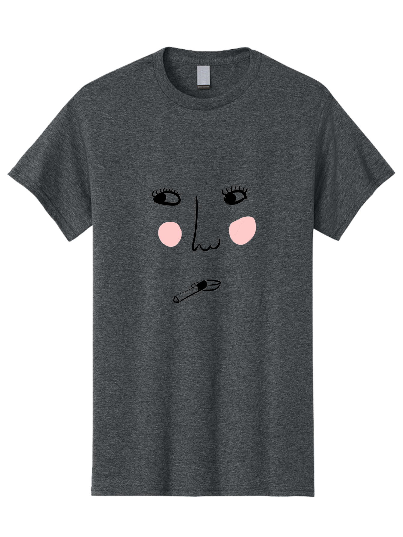 Cigarette-Face Men'S Graphic Tee, 100% Cotton, Comfortable Casual Summer Wear, Machine Washable, Cartoon Face, Whimsical Illustration, Smoking Culture, Cigarette, Quirky Art, Abstract Face, Minimalist Design, Simple Shapes -  Aaa020