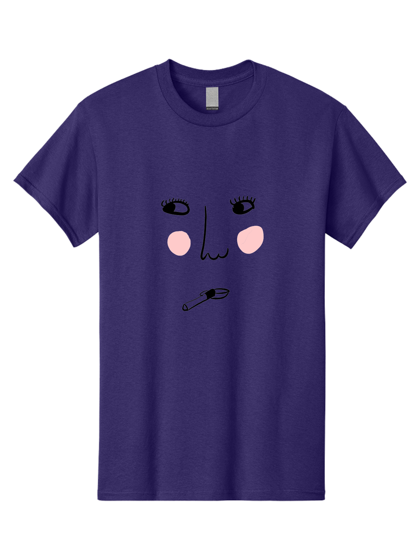 Cigarette-Face Men'S Graphic Tee, 100% Cotton, Comfortable Casual Summer Wear, Machine Washable, Cartoon Face, Whimsical Illustration, Smoking Culture, Cigarette, Quirky Art, Abstract Face, Minimalist Design, Simple Shapes -  Aaa020