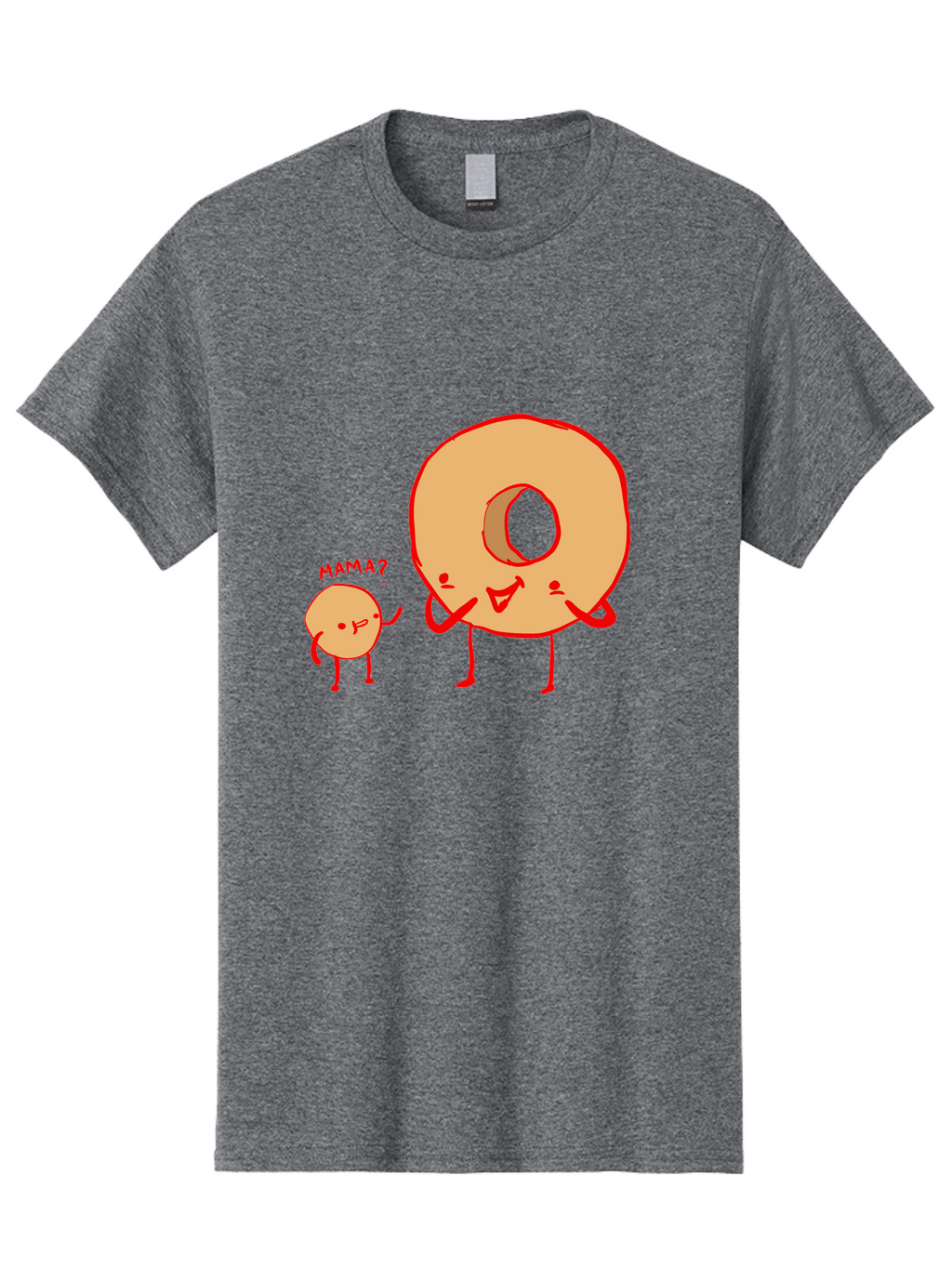 Donut-And-Ball Men'S Graphic Tee, 100% Cotton, Comfortable Casual Summer Wear, Machine Washable, Cartoon Donut, Donut Character, Cute Donut, Child Donut, Mama Donut, Sweet Treat, Funny Illustration, Donut Love, Animated Donut -  Aaa026