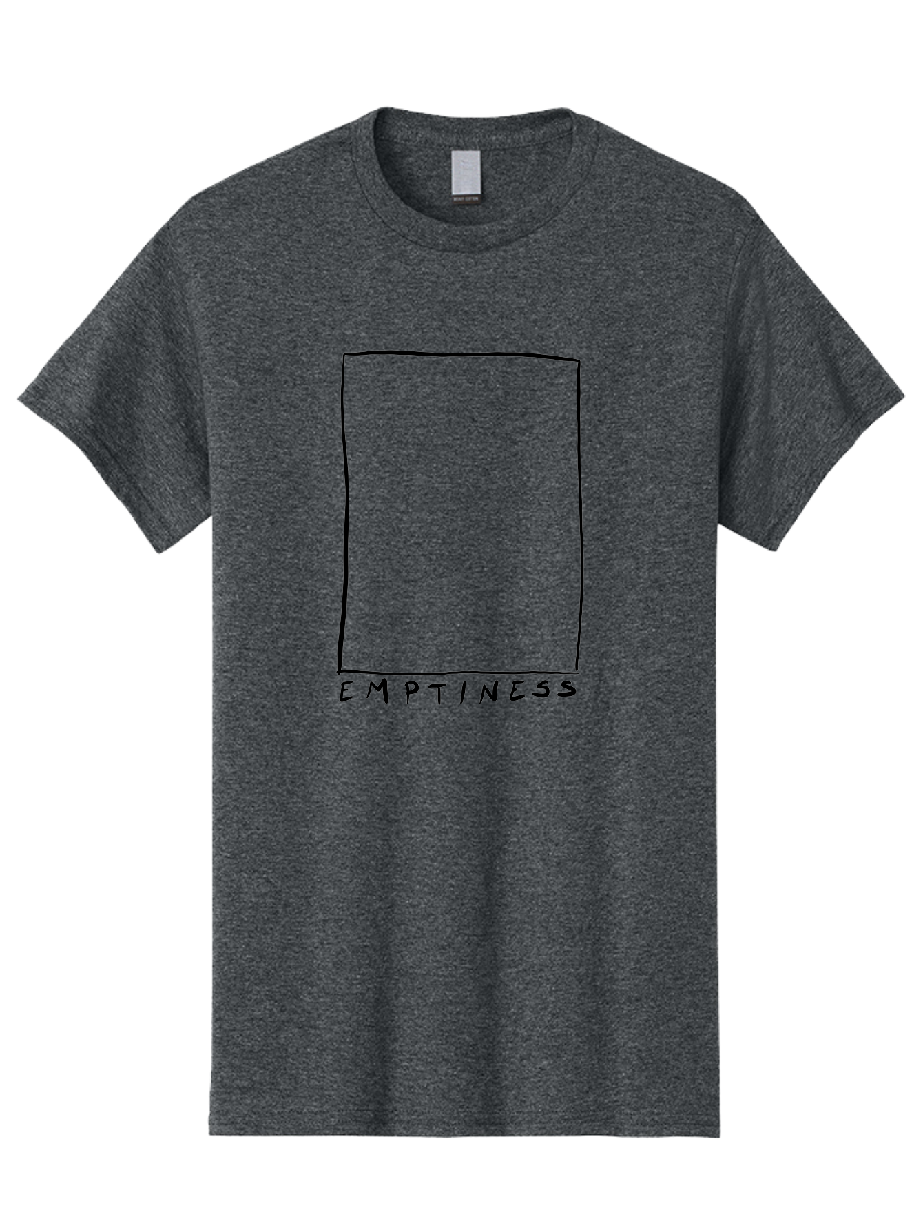 Emptiness Men'S Graphic Tee, 100% Cotton, Comfortable Casual Summer Wear, Machine Washable, Hand Drawn Rectangle, Empty Space, Minimalist Design, Abstract Art, Void, Blank Slate, Simplicity, Monochrome Illustration, Abstract Expressionism -  Aaa032