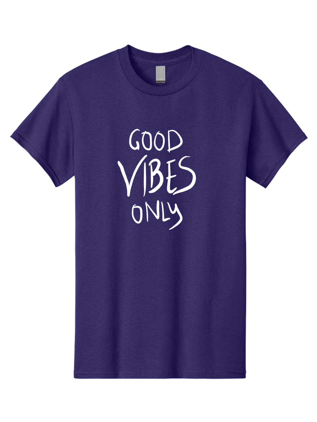 Good-Vibes-Only Men'S Graphic Tee, 100% Cotton, Comfortable Casual Summer Wear, Machine Washable, Positive Affirmations, Motivational Quotes, Good Vibes Only, Positivity, Inspiring Messages, Uplifting Quotes, Happy Thoughts -  Aaa048