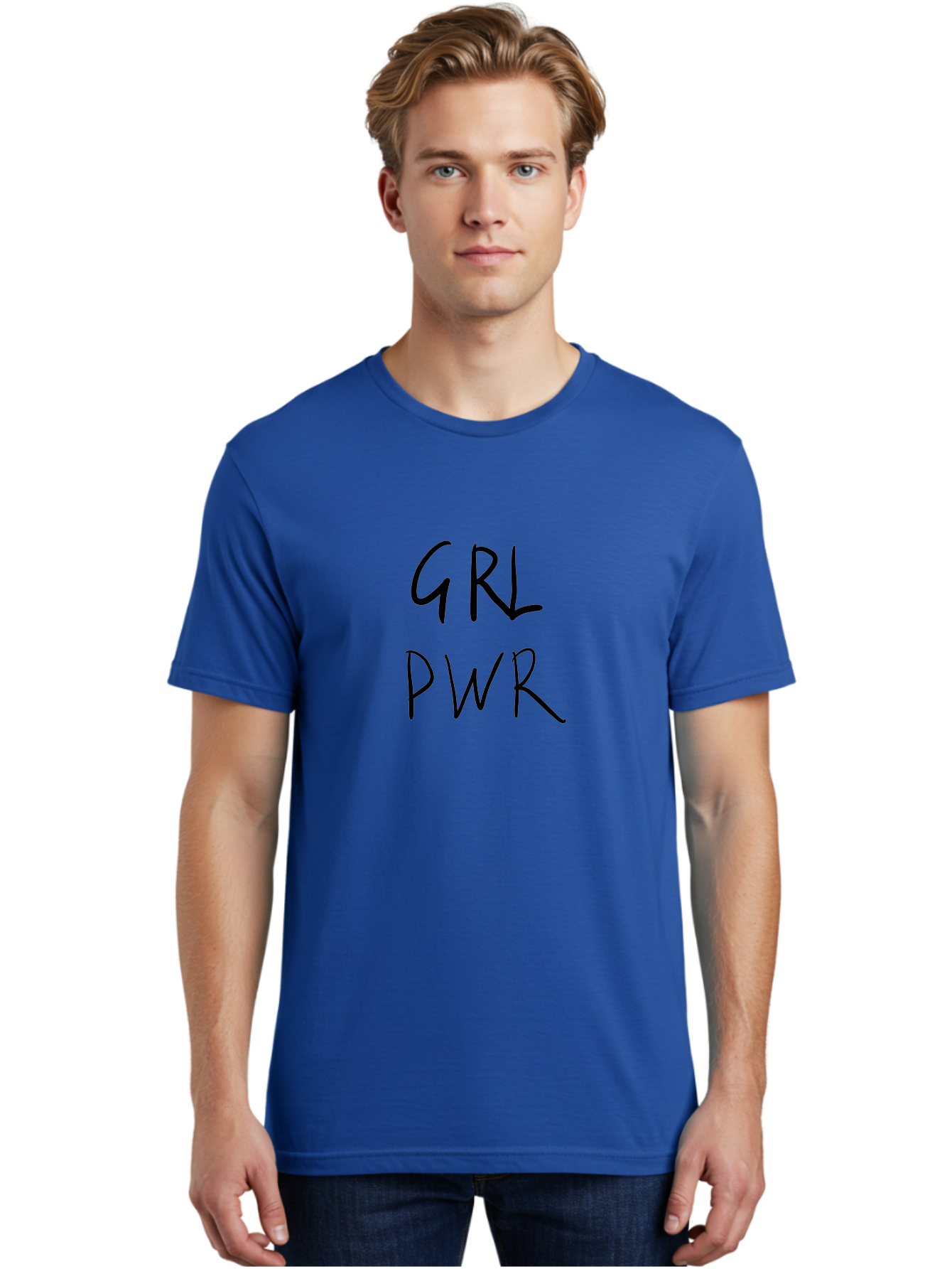 Grl-Pwr Men'S Graphic Tee, 100% Cotton, Comfortable Casual Summer Wear, Machine Washable, Girl Power, Female Empowerment, Feminist Movement, Women'S Rights, Strong Women, Social Justice -  Aaa049