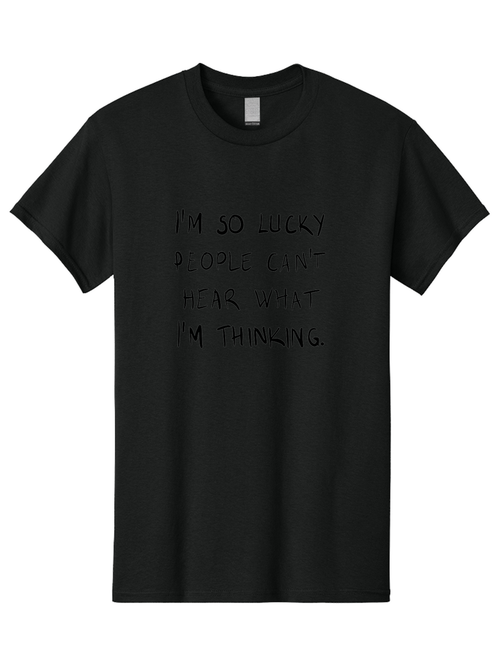 I-M-So-Lucky Men'S Graphic Tee, 100% Cotton, Comfortable Casual Summer Wear, Machine Washable, Funny Quote, Sarcastic Humor, Witty Saying, Ironic Phrase, Clever Remark, Humorous Meme, Sassy Text -  Aaa073