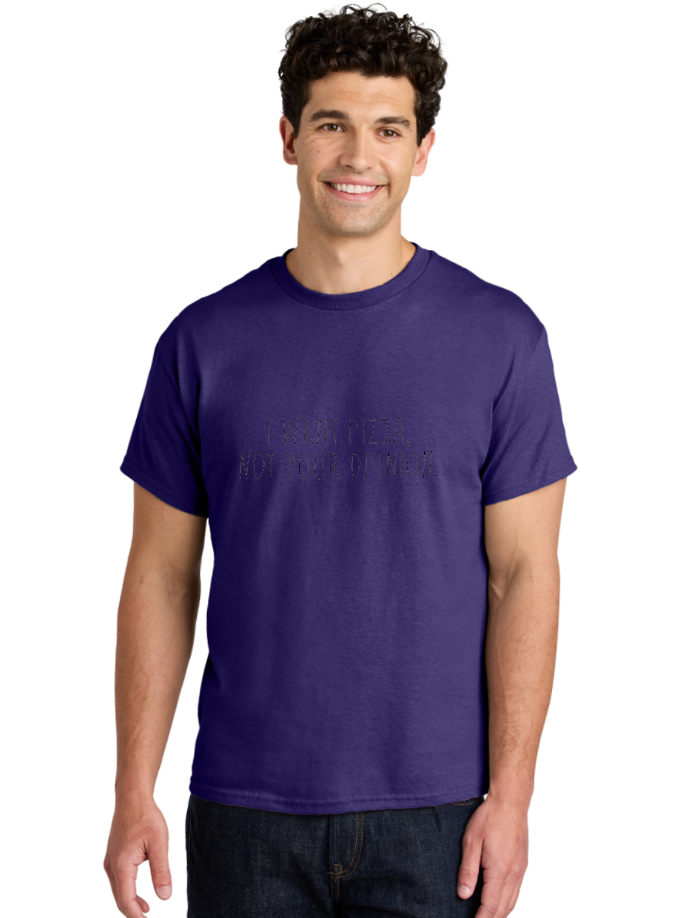 I-Want-Pizza Men'S Graphic Tee, 100% Cotton, Comfortable Casual Summer Wear, Machine Washable, Pizza Quote, Funny Sayings, Sassy Phrases, Humorous Quotes, Witty One-Liners, Pizza Lovers, Foodie Humor, Sarcastic Sayings -  Aaa078