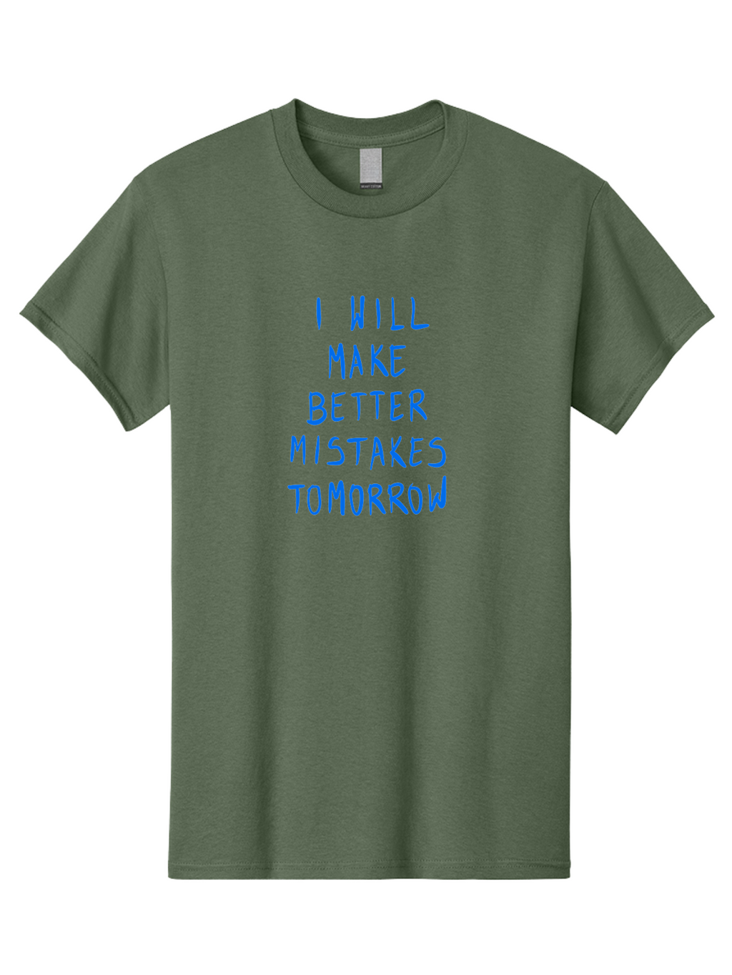 I-Will-Make-Better-Mistakes-Tomorrow Men'S Graphic Tee, 100% Cotton, Comfortable Casual Summer Wear, Machine Washable, Motivational Quote, Inspirational Saying, Humorous Phrase, Daily Affirmation, Self-Improvement, Personal Growth, -  Aaa080
