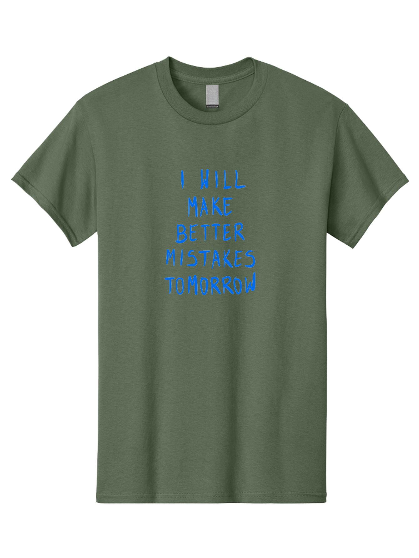 I-Will-Make-Better-Mistakes-Tomorrow Men'S Graphic Tee, 100% Cotton, Comfortable Casual Summer Wear, Machine Washable, Motivational Quote, Inspirational Saying, Humorous Phrase, Daily Affirmation, Self-Improvement, Personal Growth, -  Aaa080