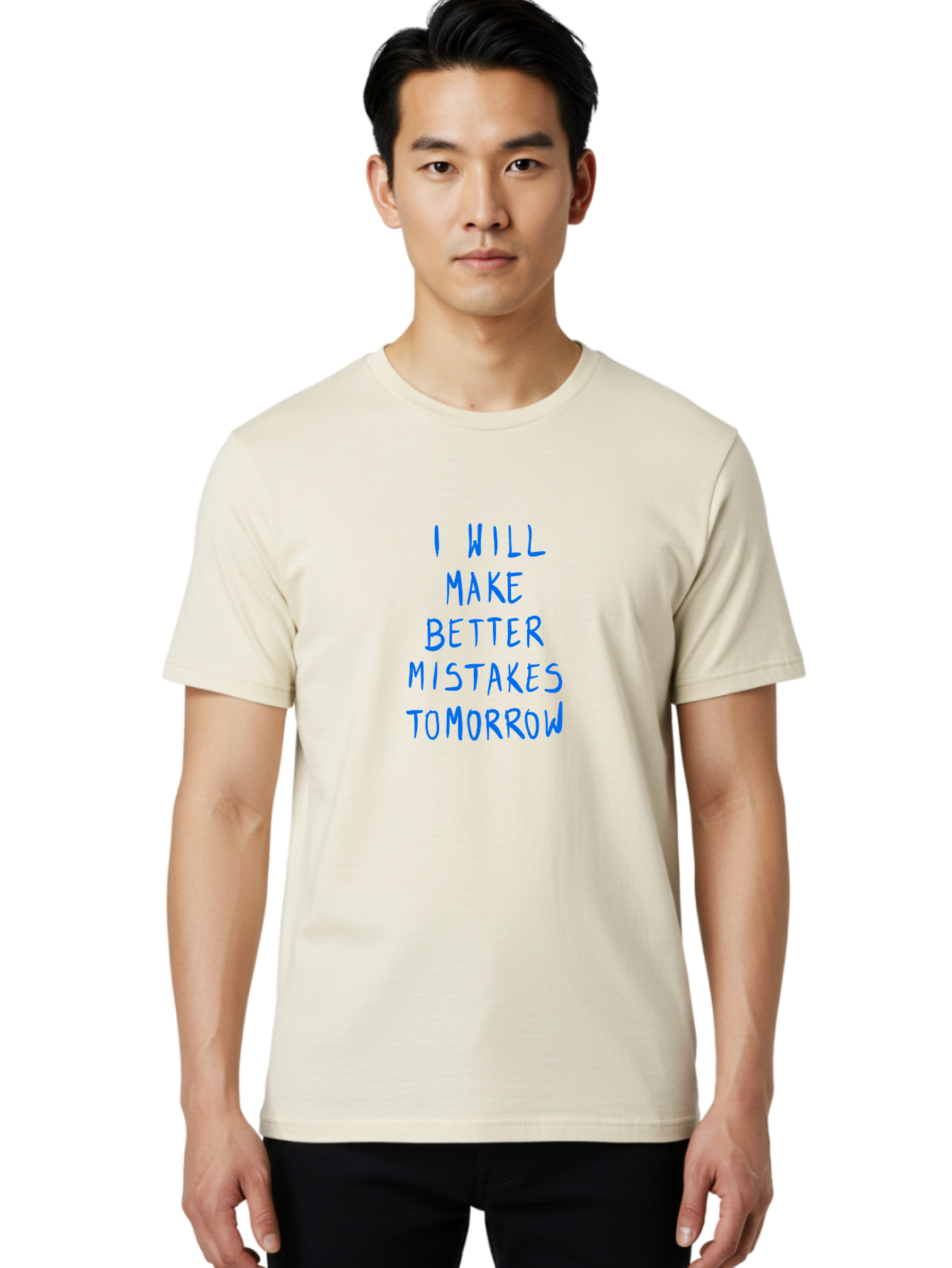 I-Will-Make-Better-Mistakes-Tomorrow Men'S Graphic Tee, 100% Cotton, Comfortable Casual Summer Wear, Machine Washable, Motivational Quote, Inspirational Saying, Humorous Phrase, Daily Affirmation, Self-Improvement, Personal Growth, -  Aaa080