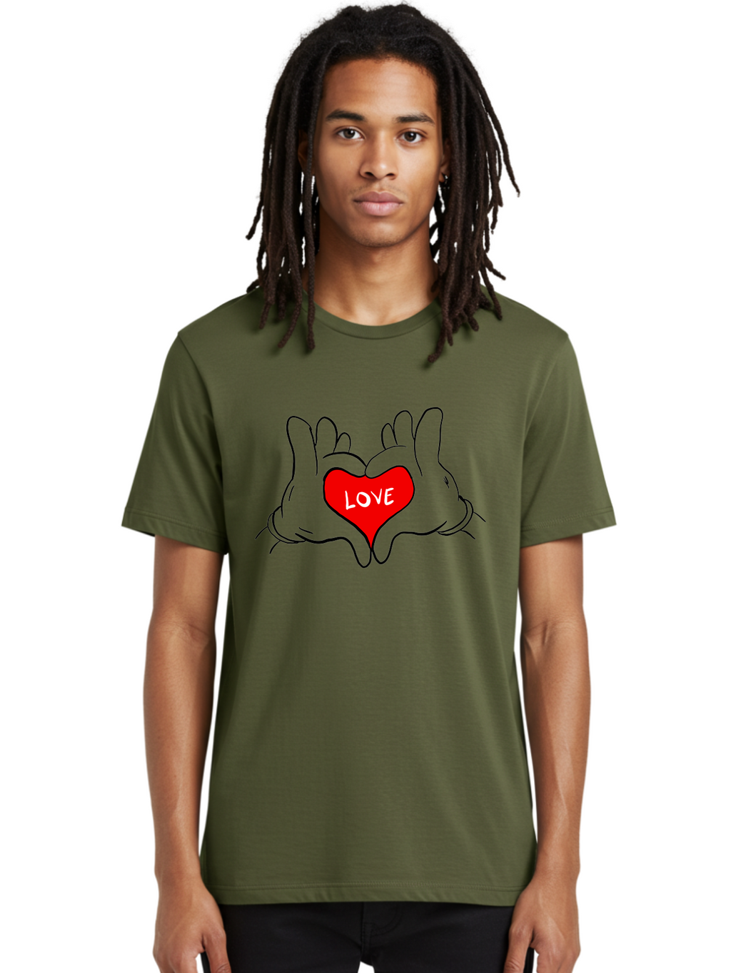 Love-Heart-Hands Men'S Graphic Tee, 100% Cotton, Comfortable Casual Summer Wear, Machine Washable, Hand Holding Heart, Symbol Of Love, Heart Shape, Love Message, Red Heart, Hands Together, Love Gesture, Heartwarming Symbol -  Aaa091