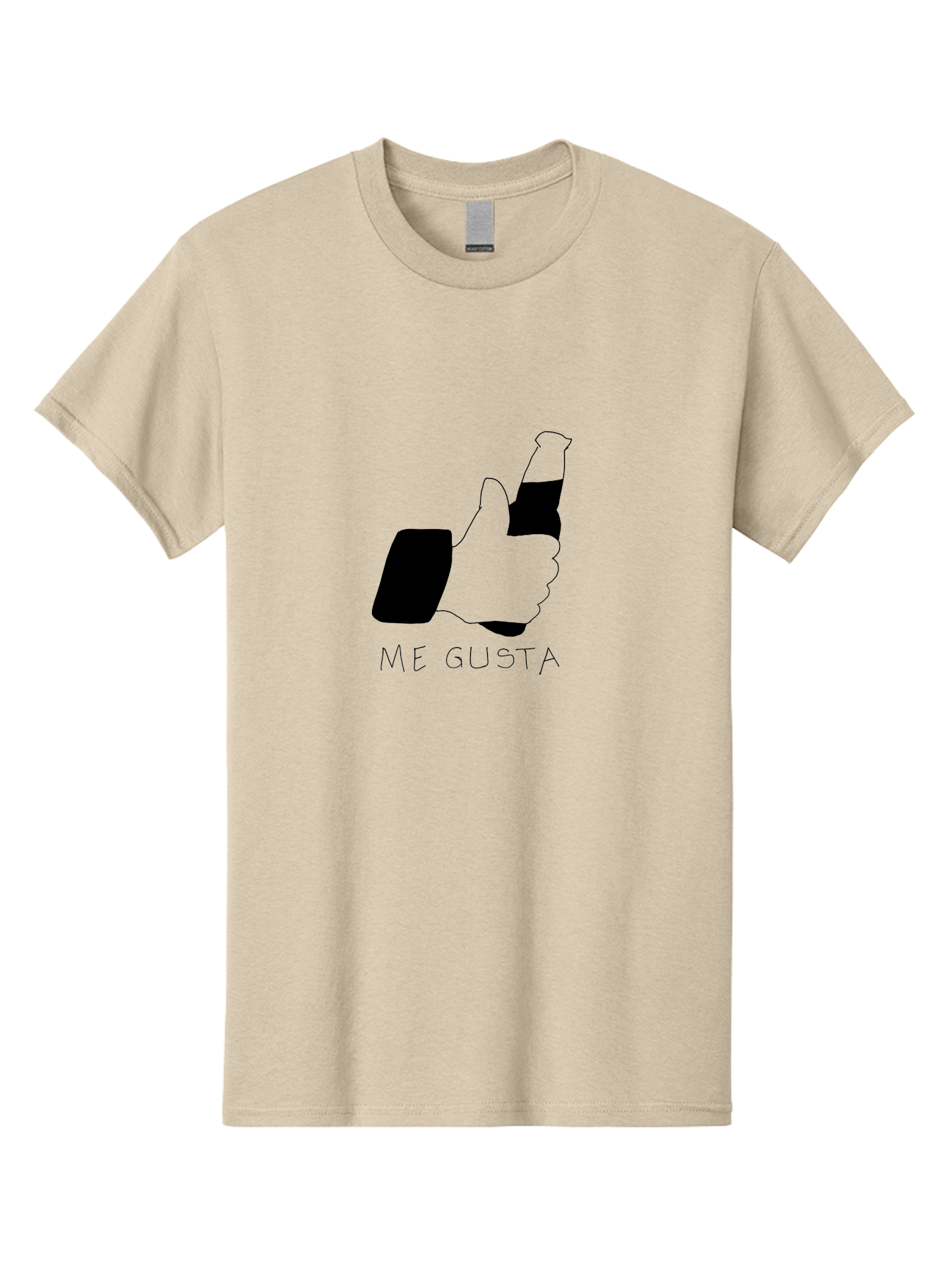 Me-Gusta Men'S Graphic Tee, 100% Cotton, Comfortable Casual Summer Wear, Machine Washable, Thumbs Up Symbol, Me Gusta Text, Approval Gesture, Hand Icon, Like Symbol, Social Media Approval, Spanish Phrase, Positive Feedback, Endorsement Icon -  Aaa093