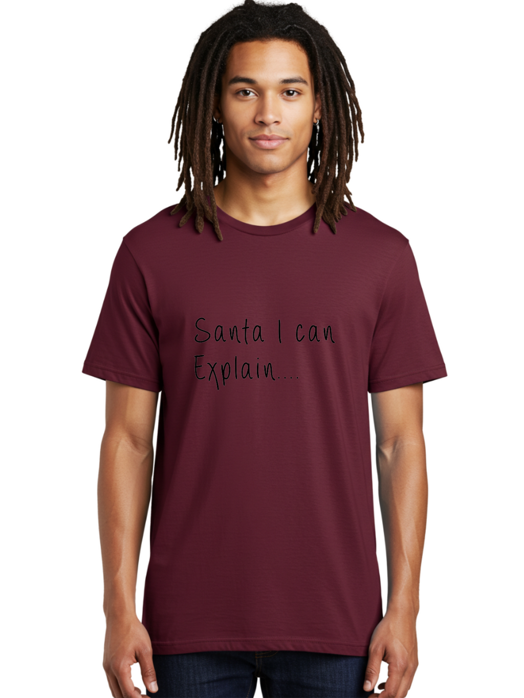 Santa-I-Can-Explain Men'S Graphic Tee, 100% Cotton, Comfortable Casual Summer Wear, Machine Washable, Funny Christmas Meme, Santa I Can Explain, Humorous Apology, Playful Christmas Joke, Festive Humor, Naughty List, Christmas Humor -  Aaa119