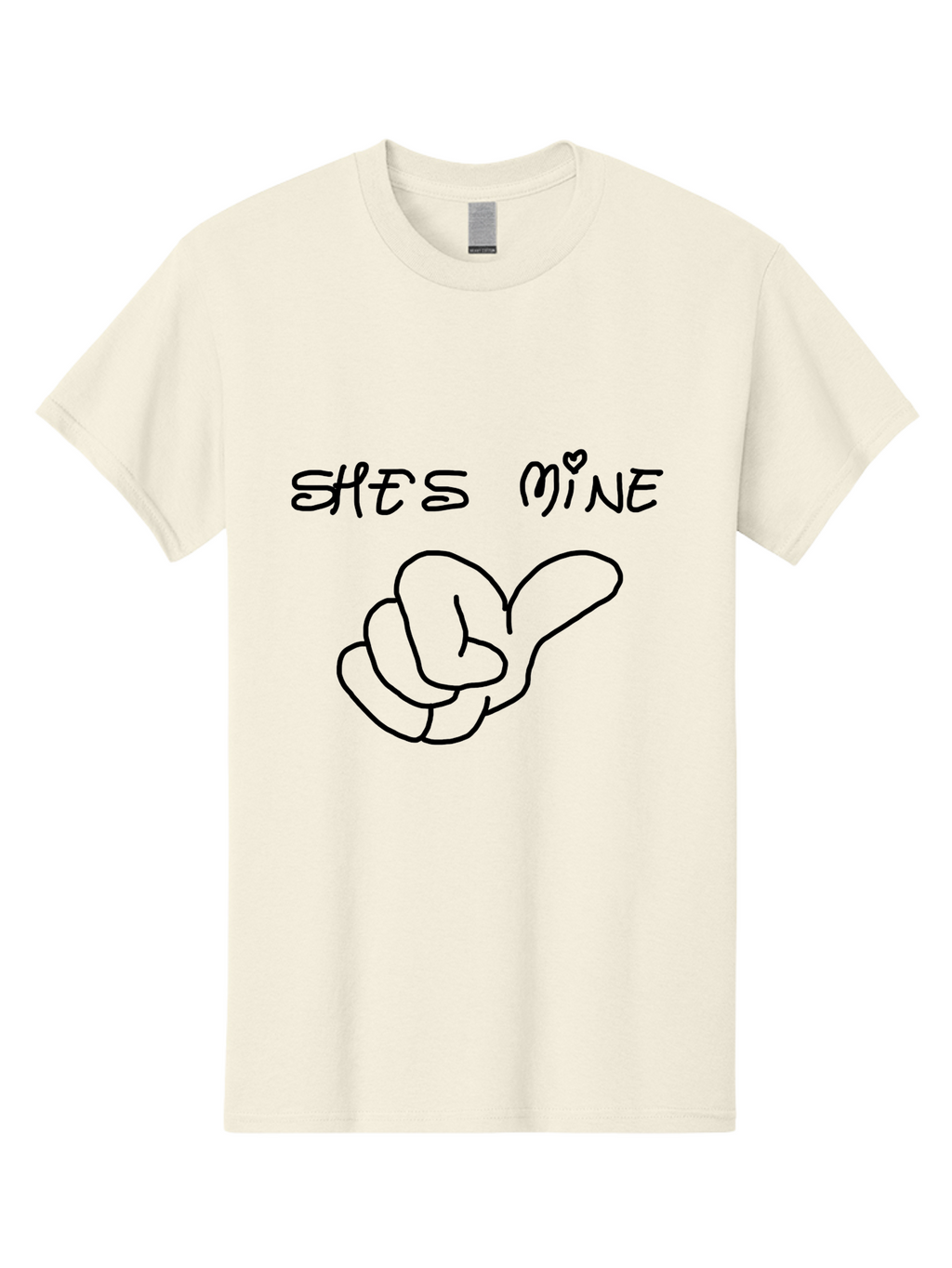 Shes-Mine Men'S Graphic Tee, 100% Cotton, Comfortable Casual Summer Wear, Machine Washable, Hand Gesture, Possessive Symbol, Love Sign, Heart Symbol, Romantic Gesture, Claim Of Ownership, Symbol Of Love -  Aaa121