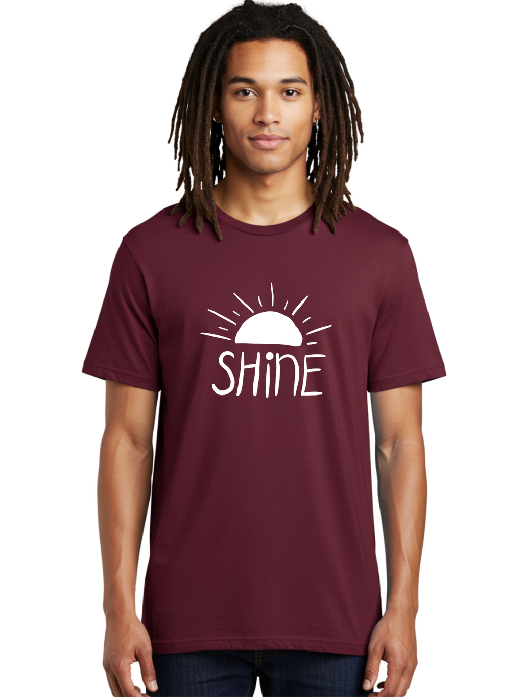 Shine Men'S Graphic Tee, 100% Cotton, Comfortable Casual Summer Wear, Machine Washable, Shine, Positivity, Motivation, Inspirational Quote, Happiness, Encouragement, Uplifting Message, Optimism Symbol -  Aaa122