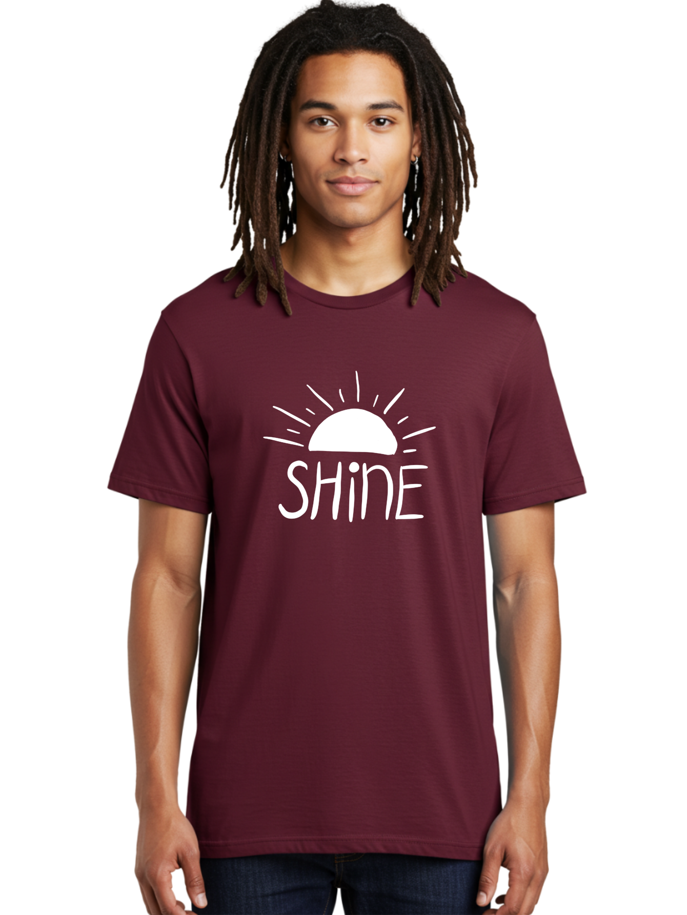 Shine Men'S Graphic Tee, 100% Cotton, Comfortable Casual Summer Wear, Machine Washable, Shine, Positivity, Motivation, Inspirational Quote, Happiness, Encouragement, Uplifting Message, Optimism Symbol -  Aaa122