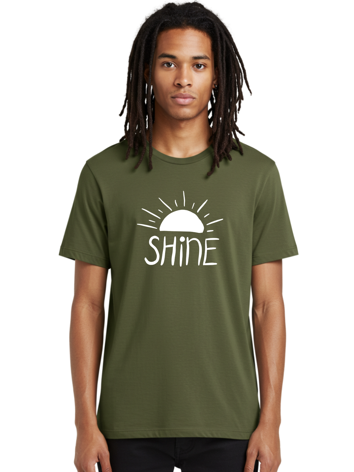 Shine Men'S Graphic Tee, 100% Cotton, Comfortable Casual Summer Wear, Machine Washable, Shine, Positivity, Motivation, Inspirational Quote, Happiness, Encouragement, Uplifting Message, Optimism Symbol -  Aaa122