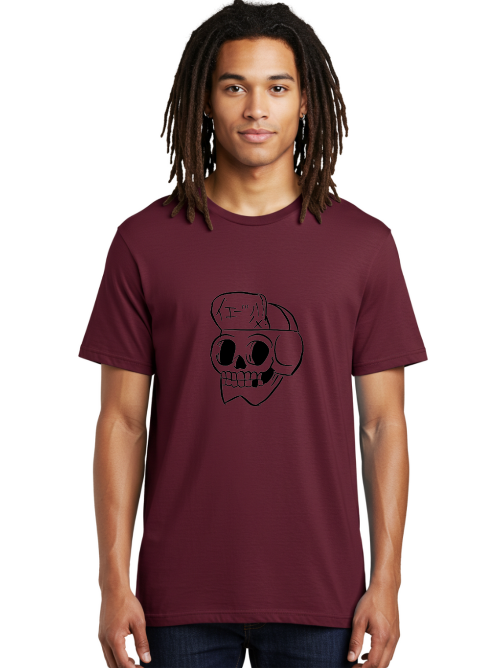 Skull-With-Headphones Men'S Graphic Tee, 100% Cotton, Comfortable Casual Summer Wear, Machine Washable, Skull Wearing Headphones, Dj Skull, Music Lover, Edgy Style, Bold Graphics, Graphic Design, Skull Art, Headphones, Dark Art -  Aaa124