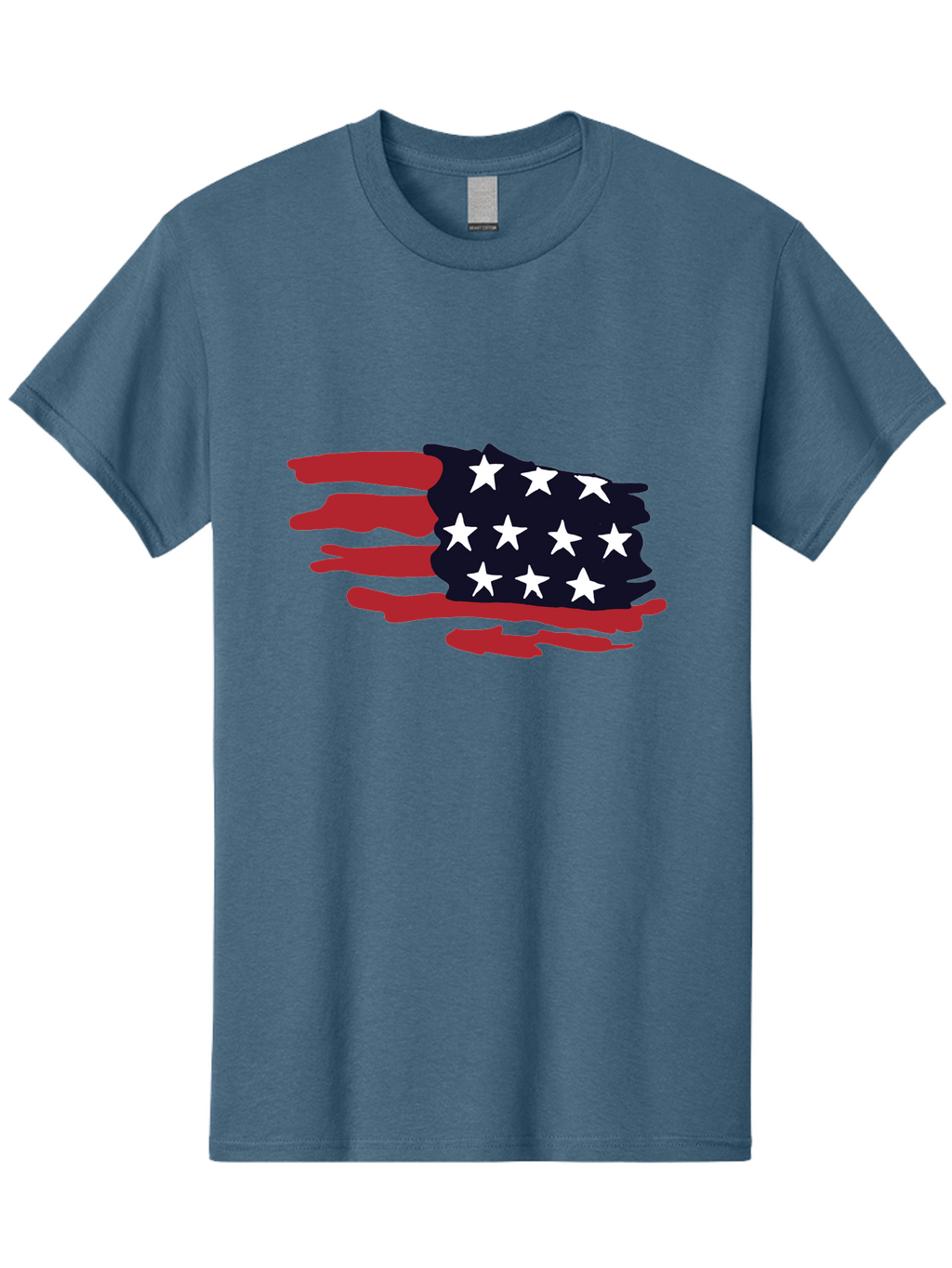Stars-And-Stripes Men'S Graphic Tee, 100% Cotton, Comfortable Casual Summer Wear, Machine Washable, American Flag, Red And White Stripes, White Stars, Patriotic Symbol, Us National Flag, Freedom Representation, Abstract Design, -  Aaa126