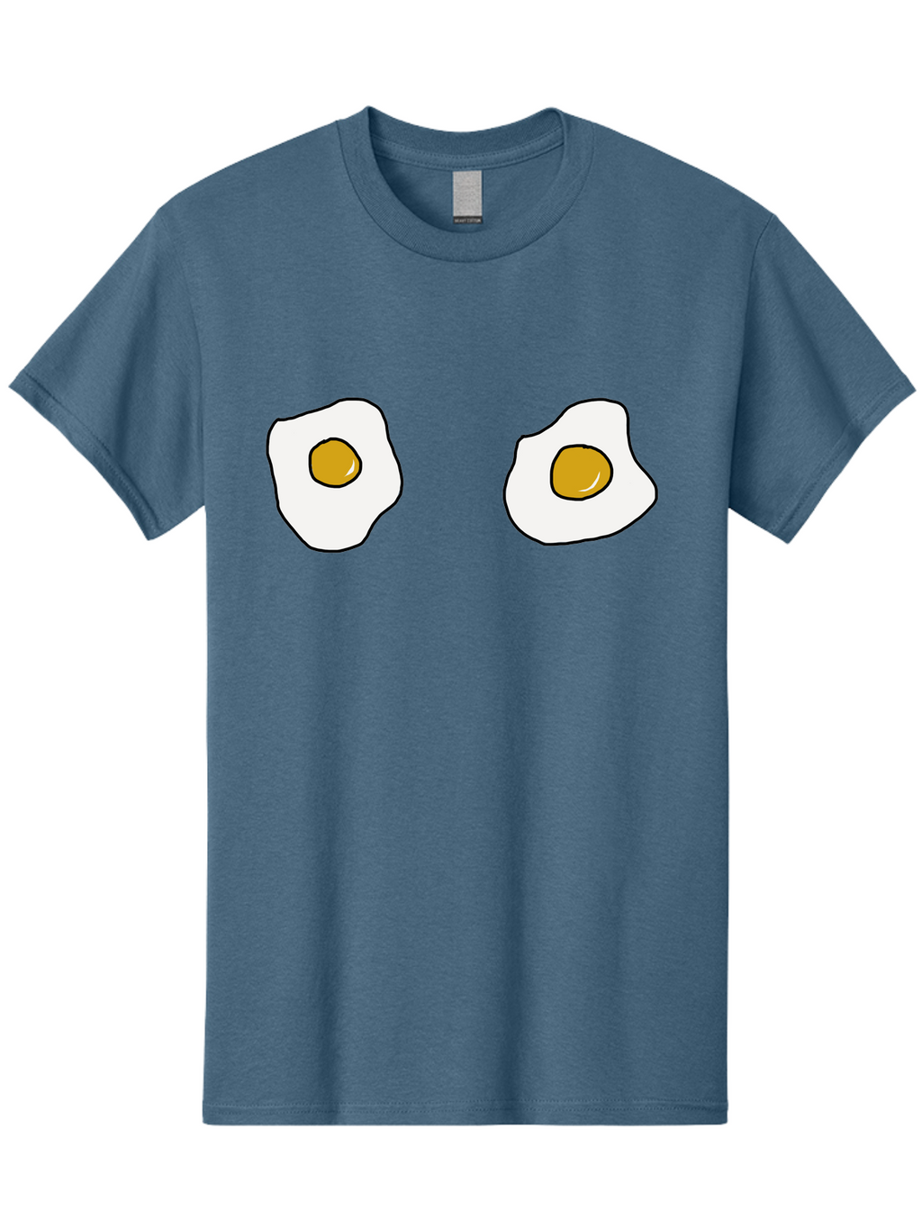 Two-Fried-Eggs Men'S Graphic Tee, 100% Cotton, Comfortable Casual Summer Wear, Machine Washable, Fried Eggs, Egg Yolks, Breakfast Food, Cartoon Eggs, Simple Illustration, Food Graphics, Egg Illustration -  Aaa137
