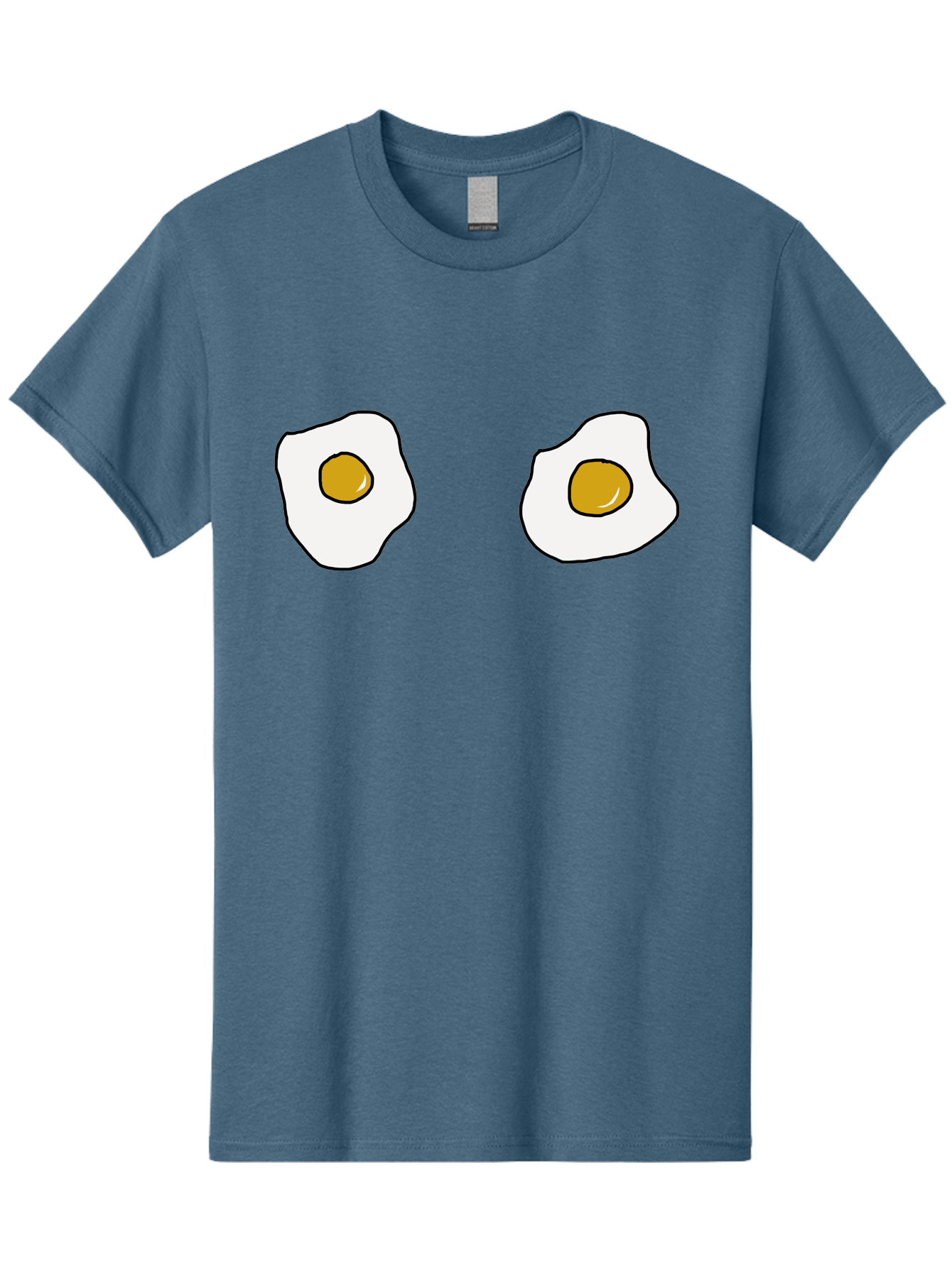 Two-Fried-Eggs Men'S Graphic Tee, 100% Cotton, Comfortable Casual Summer Wear, Machine Washable, Fried Eggs, Egg Yolks, Breakfast Food, Cartoon Eggs, Simple Illustration, Food Graphics, Egg Illustration -  Aaa137