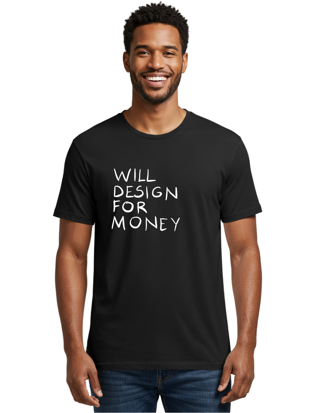 Will-Design-For-Money Men'S Graphic Tee, 100% Cotton, Comfortable Casual Summer Wear, Machine Washable, Graphic Design Services, Freelance Designer, Design For Hire, Money Making Opportunities, Professional Design Solutions, Custom Graphics -  Aaa140