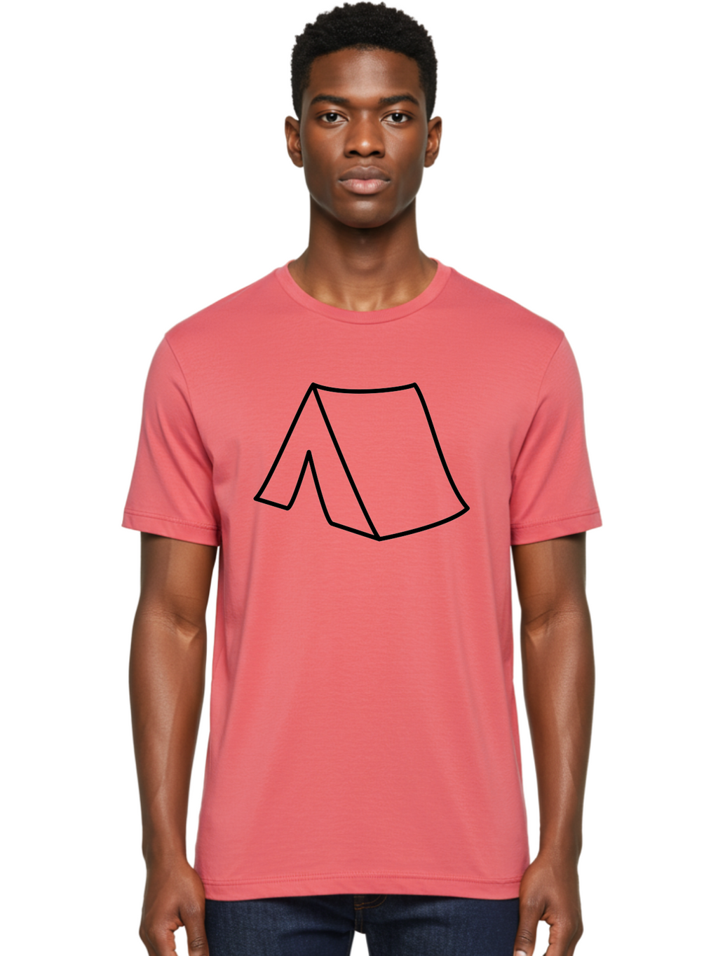 A Men'S Graphic Tee, 100% Cotton, Comfortable Casual Summer Wear, Machine Washable, Simple Line Art, Capital Letter A, Stylized Letter, Minimalist Design, Black Outline, Modern Typography -  Aaa153