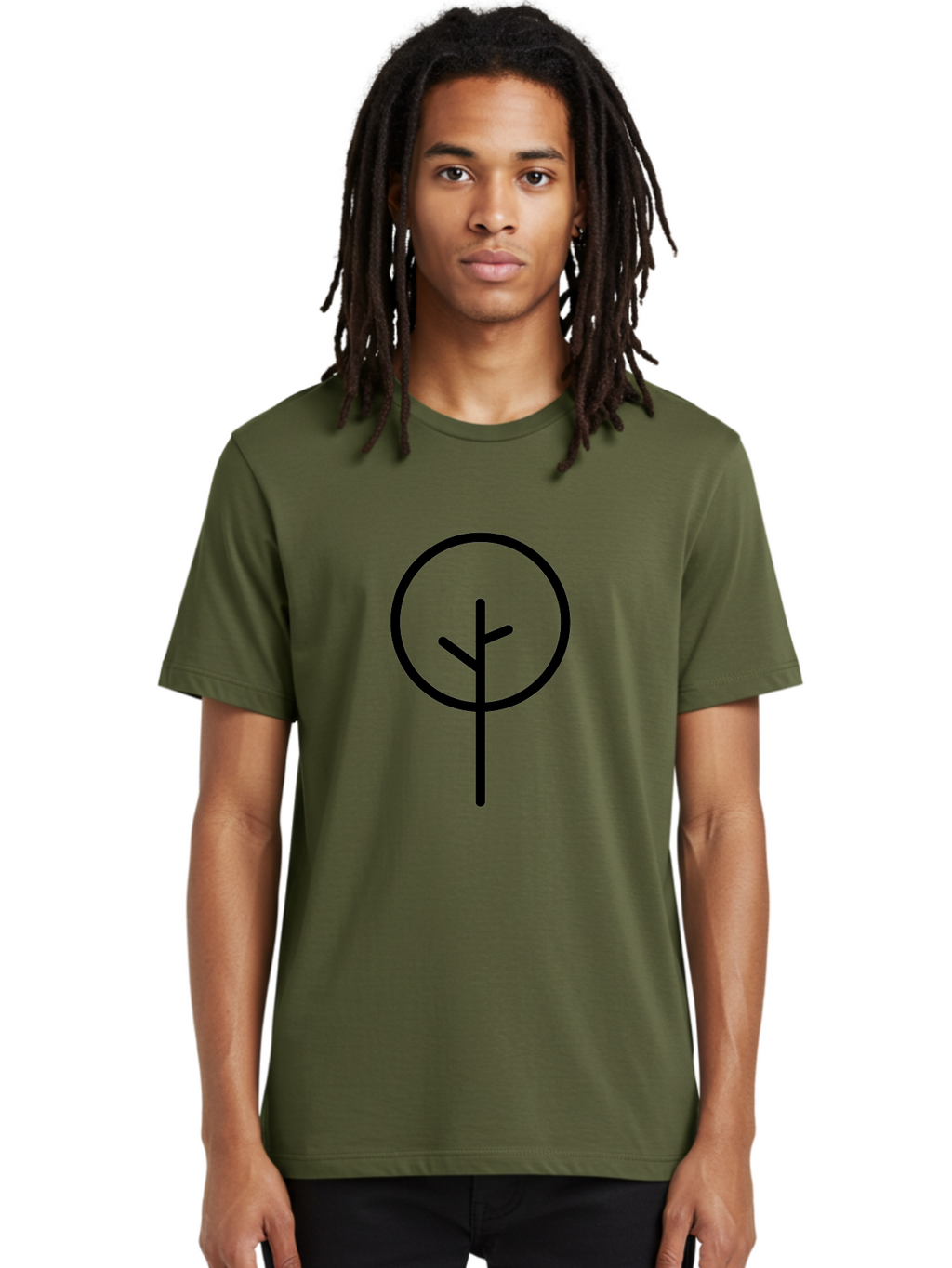 Algiz-1 Men'S Graphic Tee, 100% Cotton, Comfortable Casual Summer Wear, Machine Washable, Algiz Rune, Norse Symbol, Protection Charm, Ancient Writing, Mystical Sign, Spiritual Protection, Esoteric Art -  Aaa155