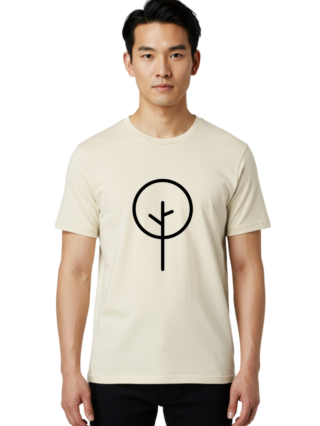 Algiz-1 Men'S Graphic Tee, 100% Cotton, Comfortable Casual Summer Wear, Machine Washable, Algiz Rune, Norse Symbol, Protection Charm, Ancient Writing, Mystical Sign, Spiritual Protection, Esoteric Art -  Aaa155