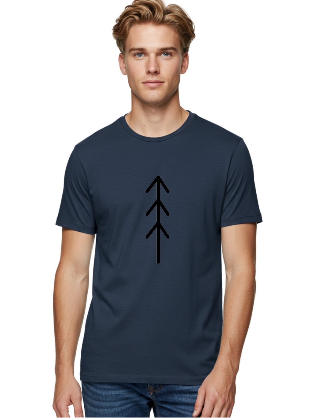 Algiz Men'S Graphic Tee, 100% Cotton, Comfortable Casual Summer Wear, Machine Washable, Rune Symbol, Protection Symbol, Ancient Writing, Mystical Sign, Symbolic Icon, Norse Mythology, Algiz Rune -  Aaa156