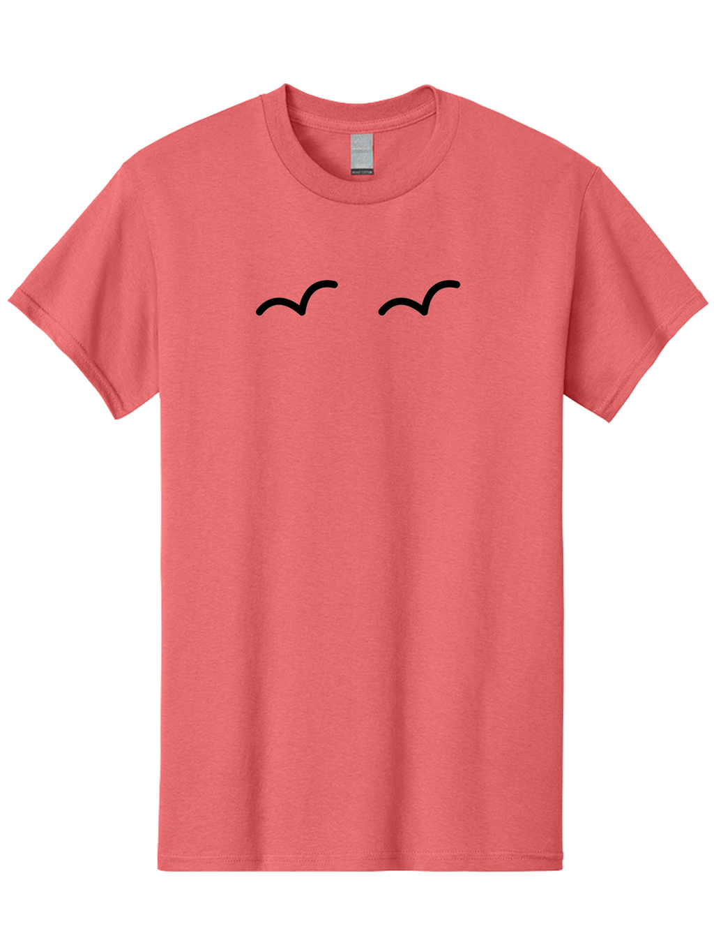 Bird-Silhouettes Men'S Graphic Tee, 100% Cotton, Comfortable Casual Summer Wear, Machine Washable, Simple Design Elements, Abstract Art, Minimalist Graphics, Black And Green Color Scheme, Wavy Lines, Modern Digital Art, -  Aaa158