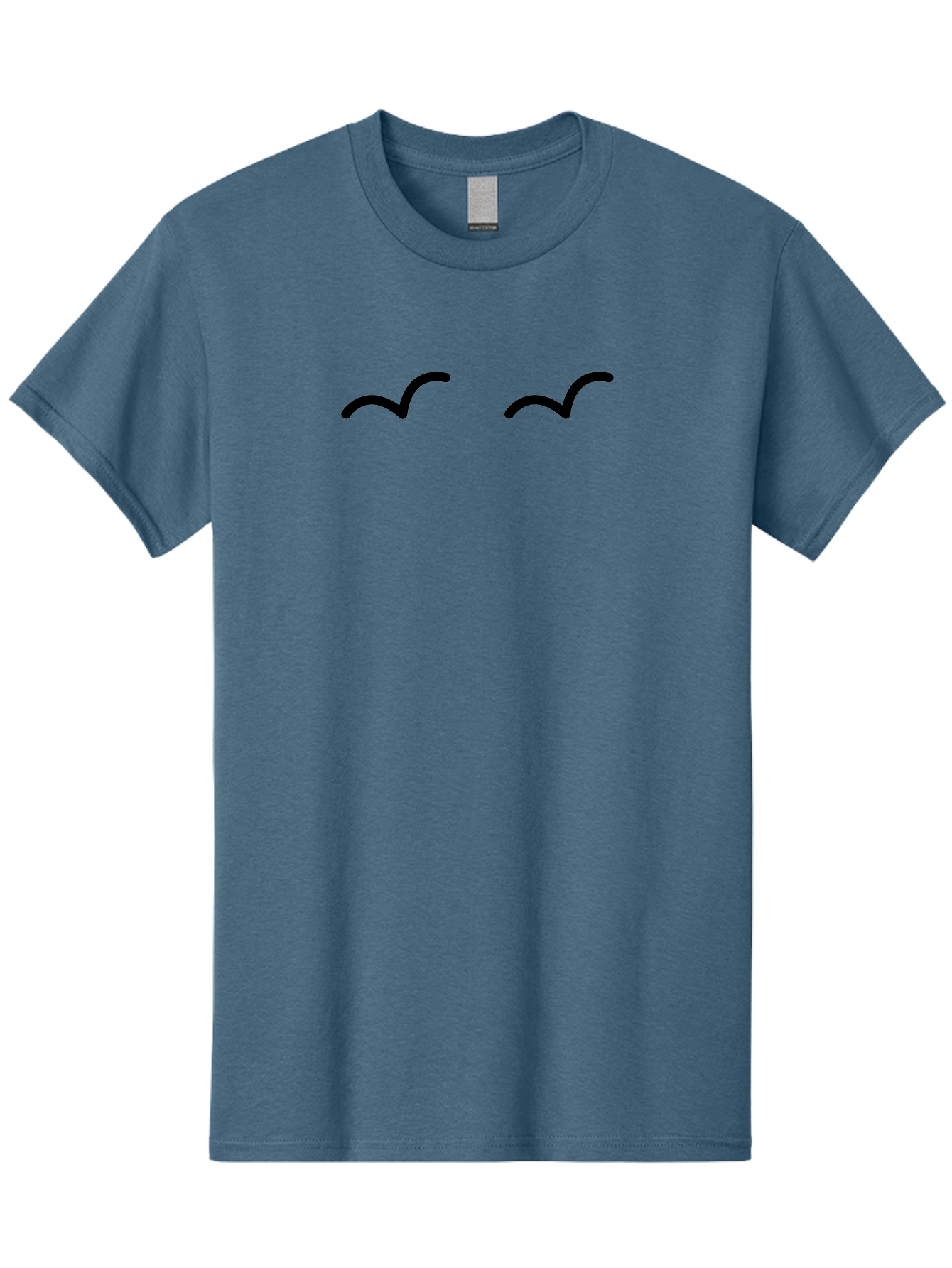Bird-Silhouettes Men'S Graphic Tee, 100% Cotton, Comfortable Casual Summer Wear, Machine Washable, Simple Design Elements, Abstract Art, Minimalist Graphics, Black And Green Color Scheme, Wavy Lines, Modern Digital Art, -  Aaa158