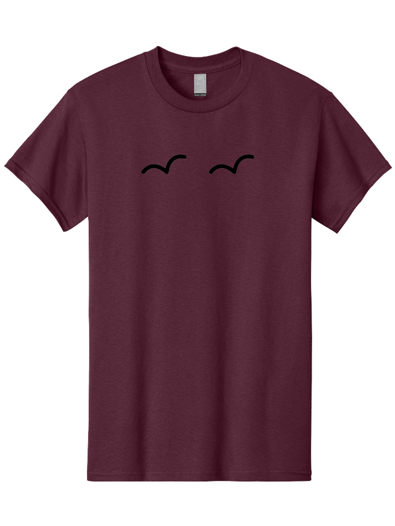 Bird-Silhouettes Men'S Graphic Tee, 100% Cotton, Comfortable Casual Summer Wear, Machine Washable, Simple Design Elements, Abstract Art, Minimalist Graphics, Black And Green Color Scheme, Wavy Lines, Modern Digital Art, -  Aaa158