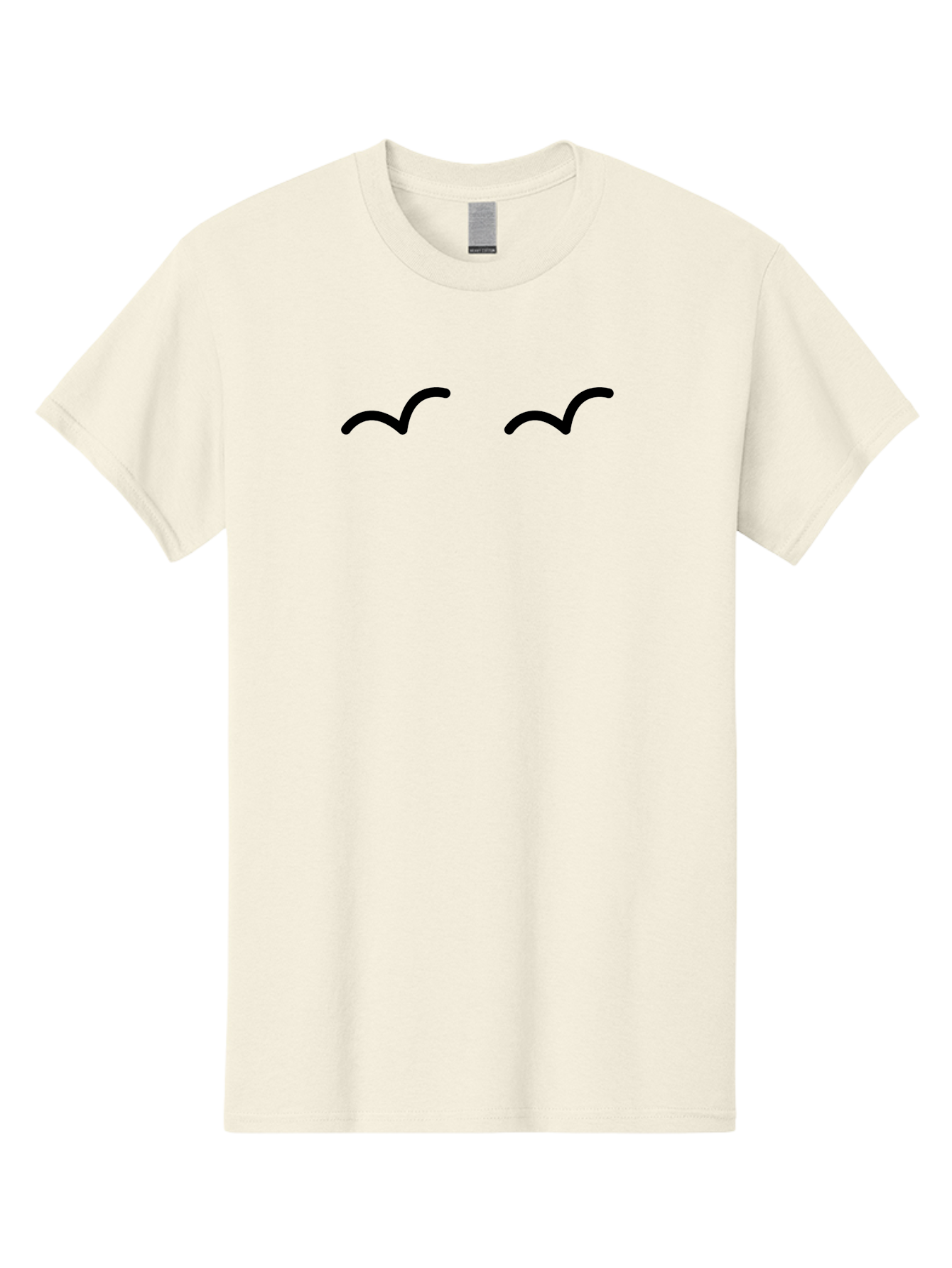 Bird-Silhouettes Men'S Graphic Tee, 100% Cotton, Comfortable Casual Summer Wear, Machine Washable, Simple Design Elements, Abstract Art, Minimalist Graphics, Black And Green Color Scheme, Wavy Lines, Modern Digital Art, -  Aaa158