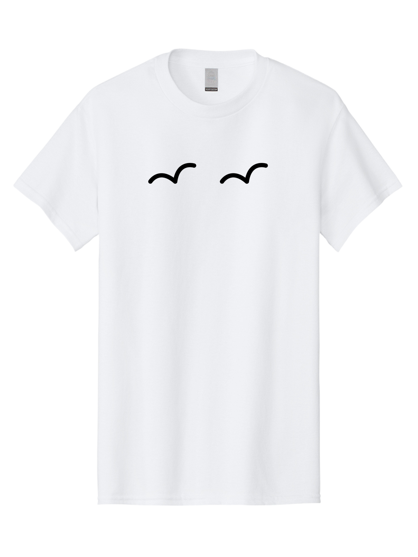 Bird-Silhouettes Men'S Graphic Tee, 100% Cotton, Comfortable Casual Summer Wear, Machine Washable, Simple Design Elements, Abstract Art, Minimalist Graphics, Black And Green Color Scheme, Wavy Lines, Modern Digital Art, -  Aaa158