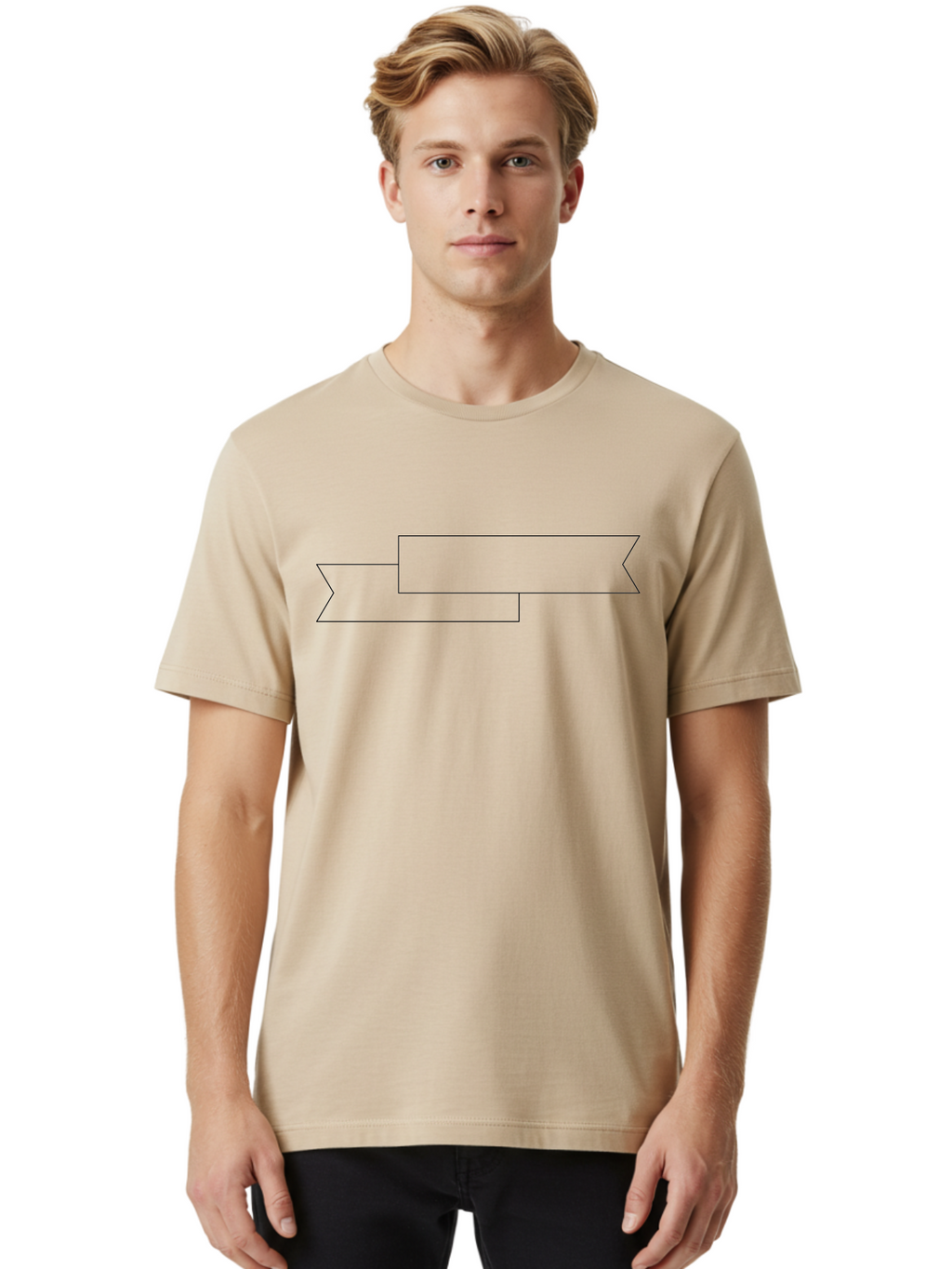 Black-Arrow Men'S Graphic Tee, 100% Cotton, Comfortable Casual Summer Wear, Machine Washable, Double Arrow Banner, Graphic Design Element, Directional Symbol, Navigation Icon, Outline Graphics, Simple Shapes -  Aaa159