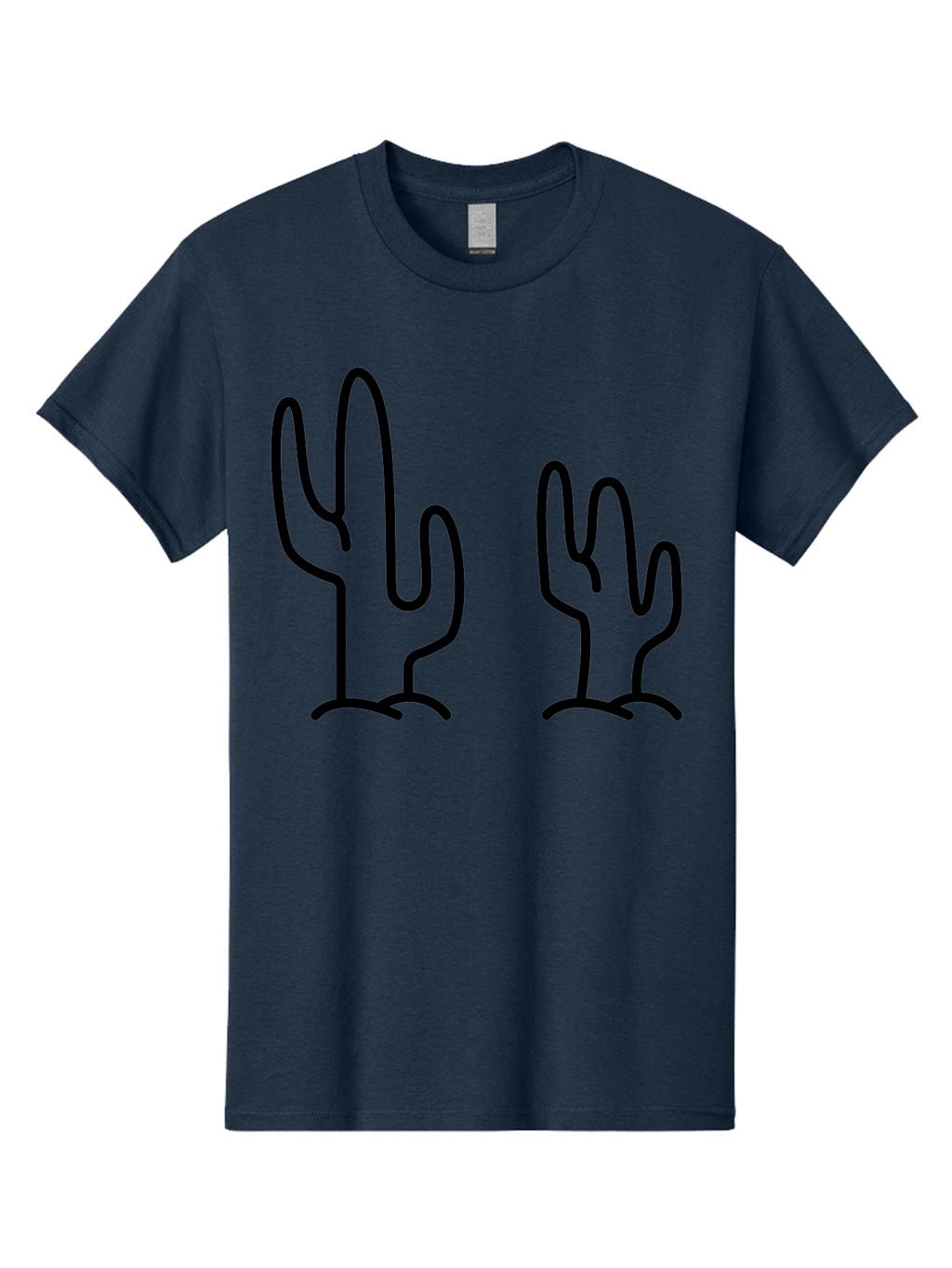 Cacti Men'S Graphic Tee, 100% Cotton, Comfortable Casual Summer Wear, Machine Washable, Cacti, Cactus Graphics, Simple Illustrations, Minimalist Design, Hand Drawn Art, Desert Plants, Outline Drawings, Black Lines -  Aaa160