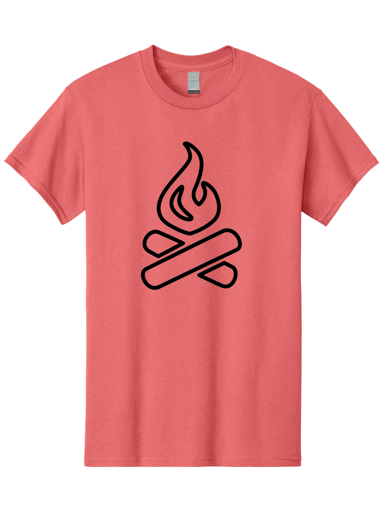 Campfire-1 Men'S Graphic Tee, 100% Cotton, Comfortable Casual Summer Wear, Machine Washable, Campfire Icon, Black Outline, Simple Design, Minimalist Art, Camping Symbol, Outdoor Adventure, Wilderness, Fire Pit, Bonfire -  Aaa161