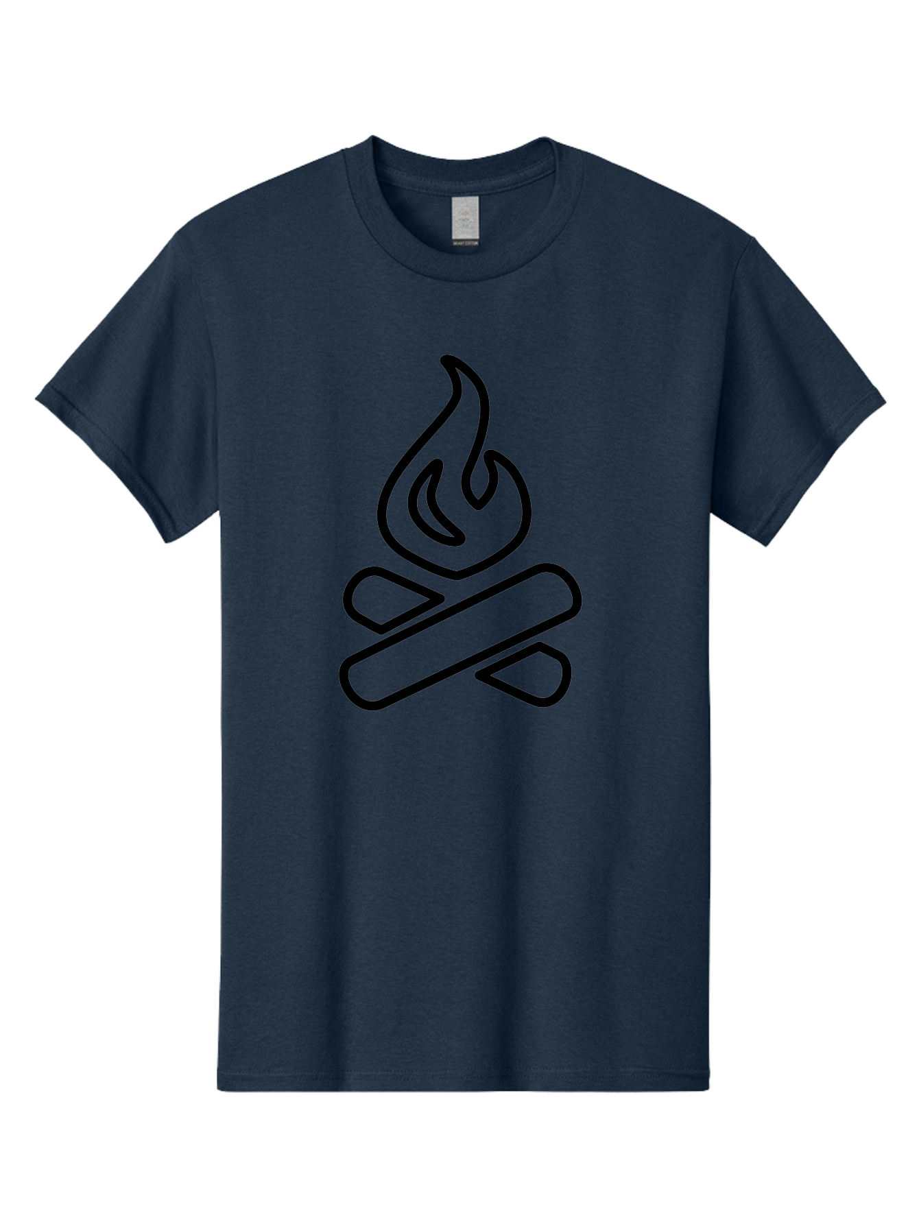 Campfire-1 Men'S Graphic Tee, 100% Cotton, Comfortable Casual Summer Wear, Machine Washable, Campfire Icon, Black Outline, Simple Design, Minimalist Art, Camping Symbol, Outdoor Adventure, Wilderness, Fire Pit, Bonfire -  Aaa161